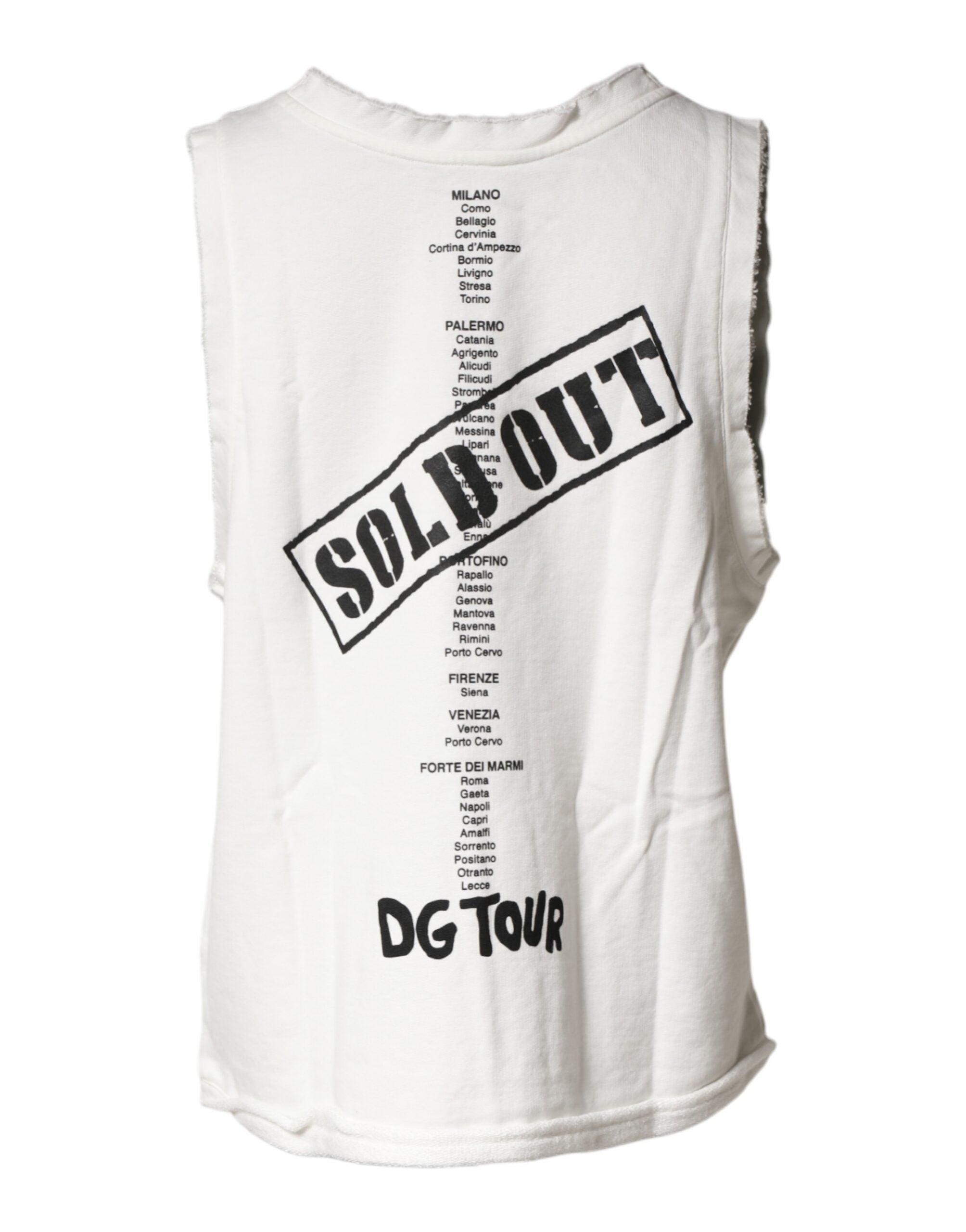 Dolce & Gabbana White Graphic Tank Top with Round Neck-3