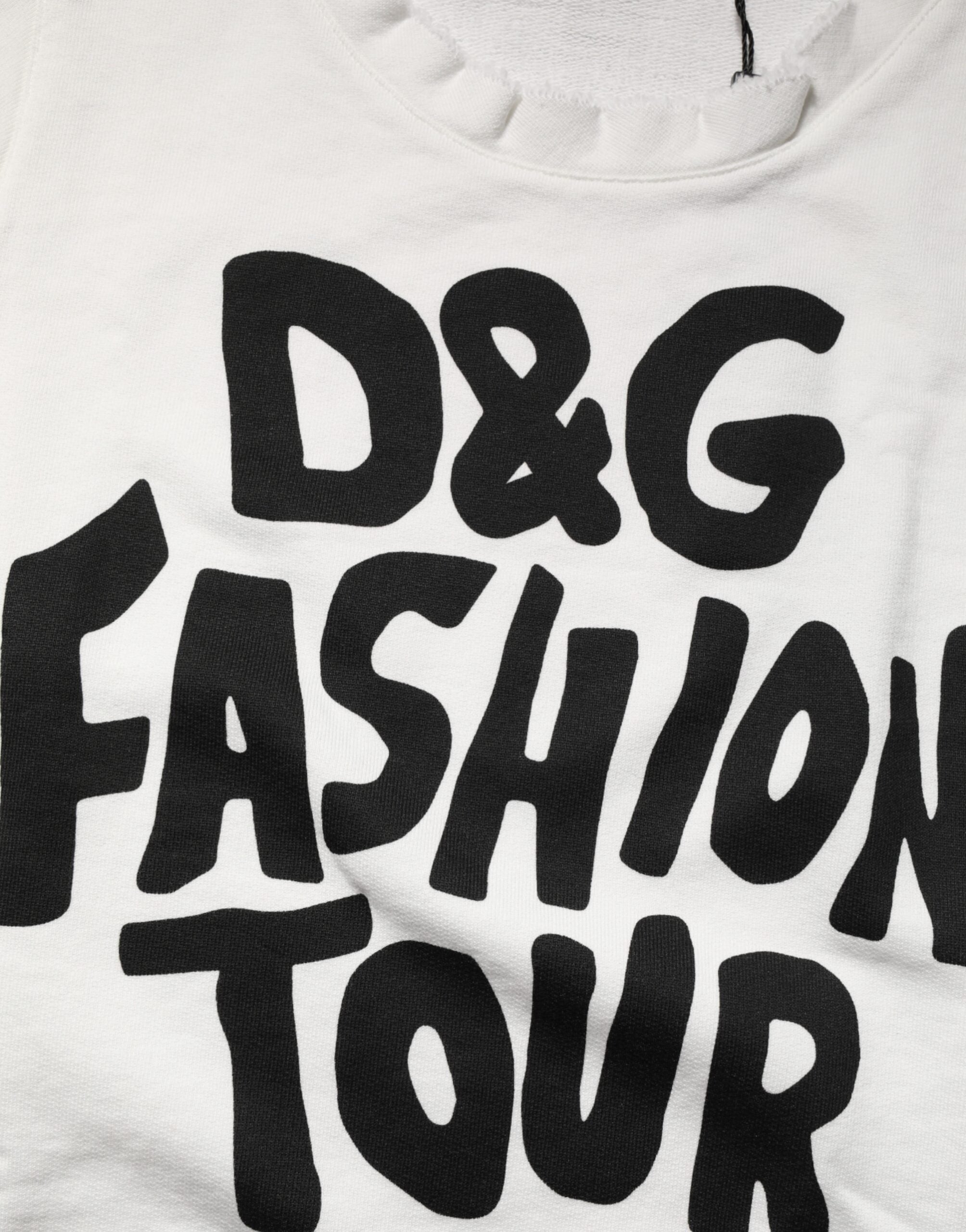 Dolce & Gabbana White Graphic Tank Top with Round Neck-5