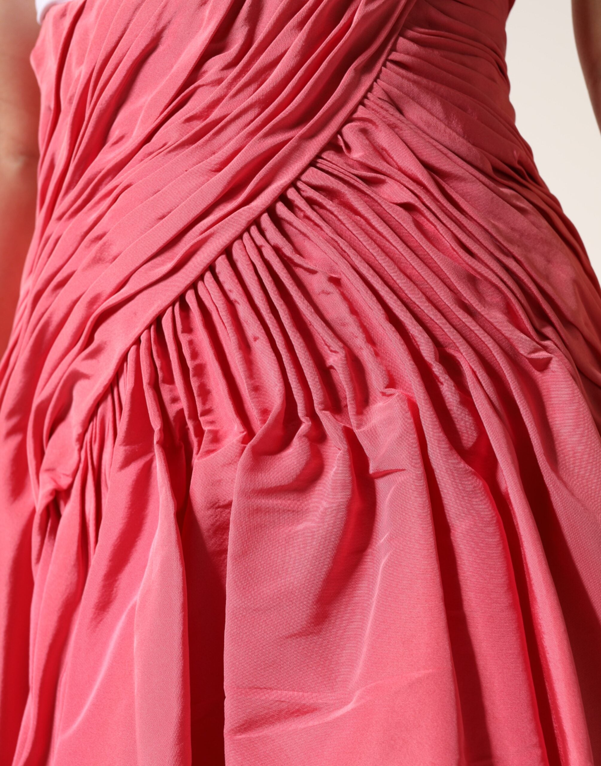 Dolce & Gabbana Pink Silk Pleated High-Waisted Midi-Length Skirt-5