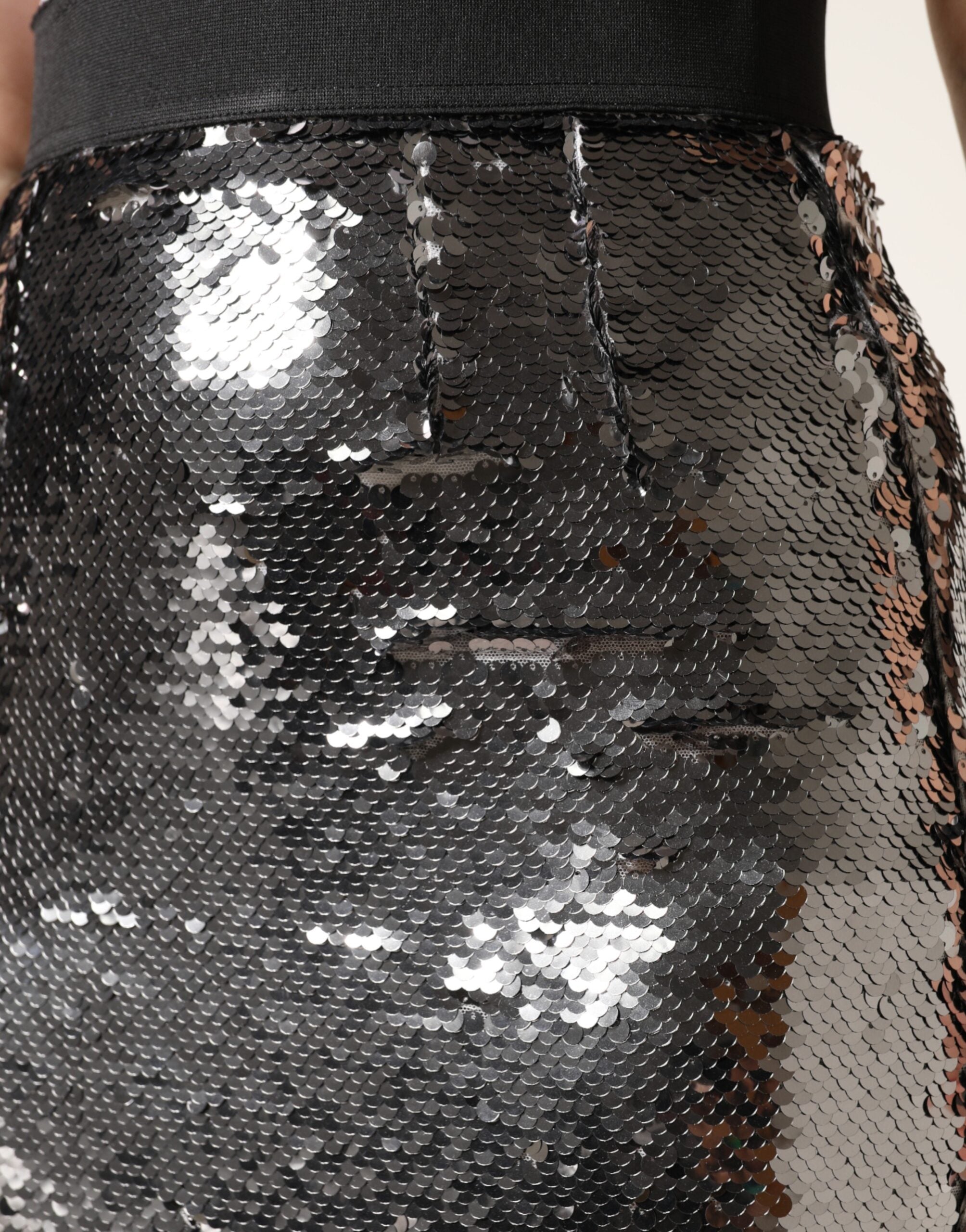 Dolce & Gabbana Meerjungfrauen-Rock mit Pailletten in Metallic-Grau-5