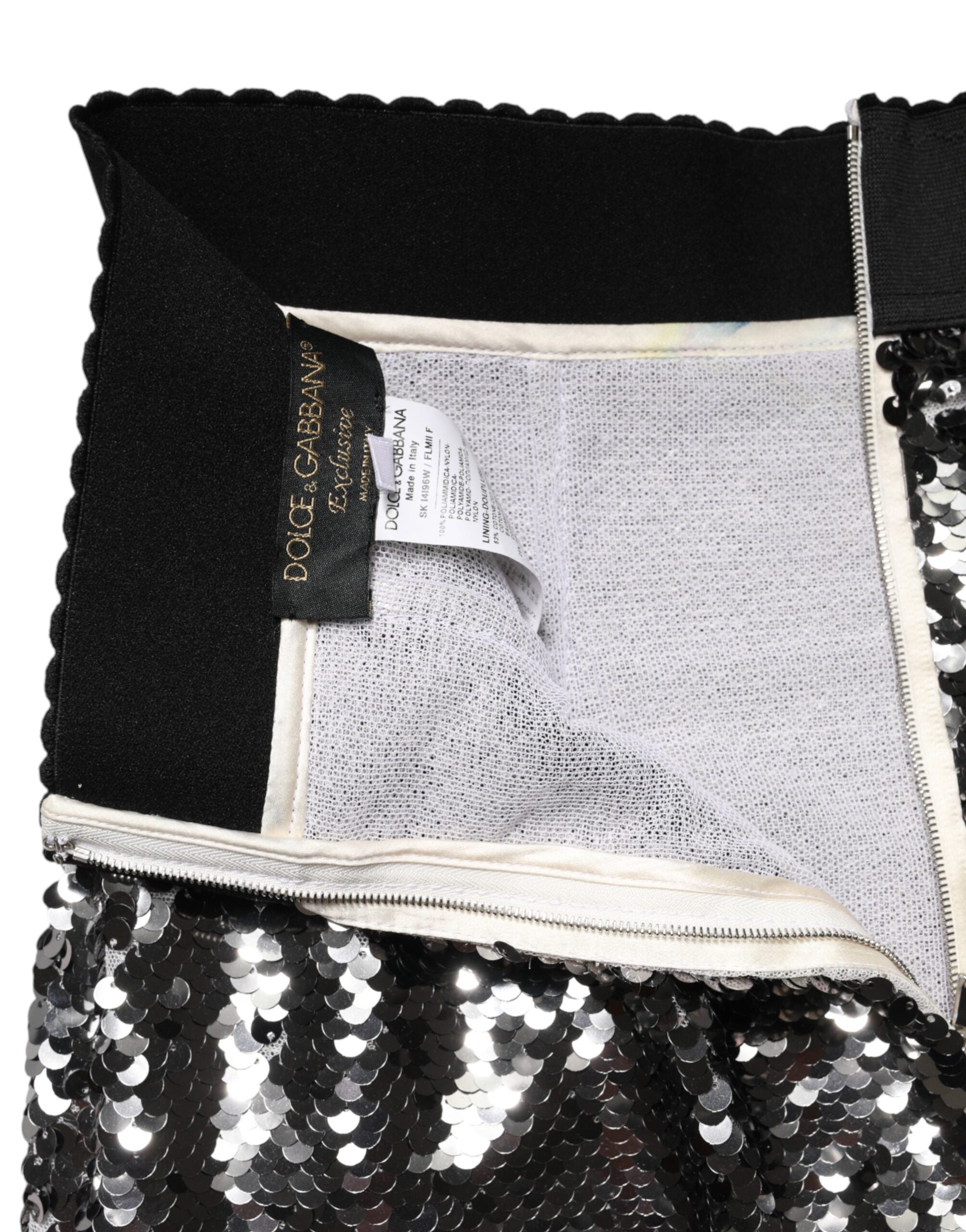 Dolce & Gabbana Meerjungfrauen-Rock mit Pailletten in Metallic-Grau-6