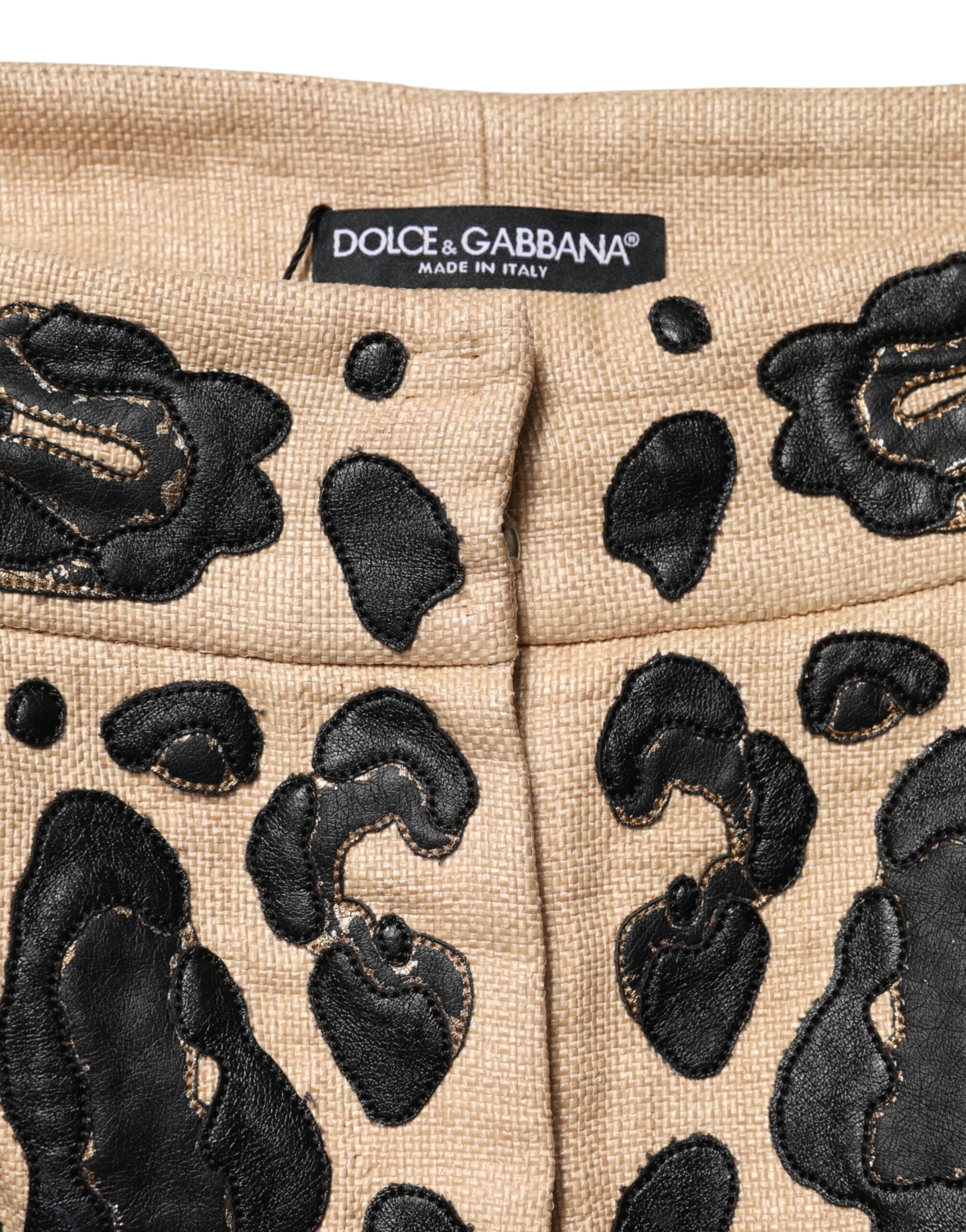 Dolce & Gabbana beige leopard print nylon Bermuda shorts-6