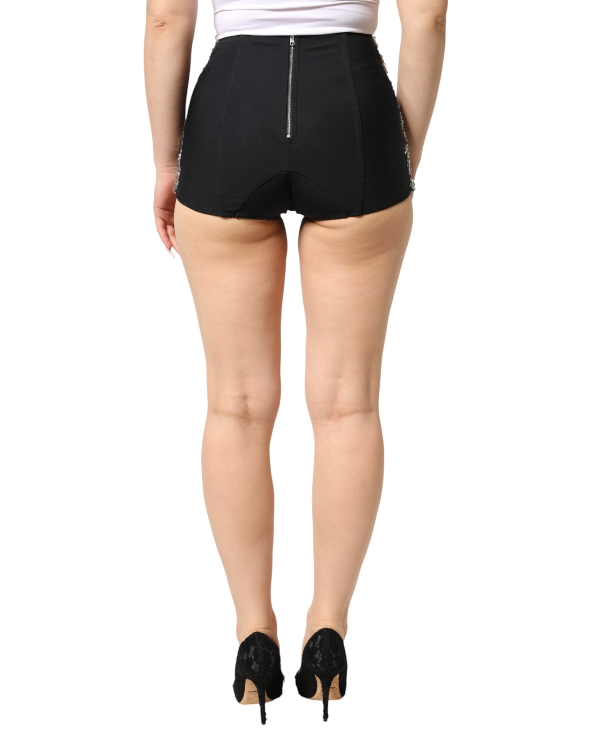 Dolce & Gabbana Colorful Embellished High-Waisted Hot Pants Shorts-4
