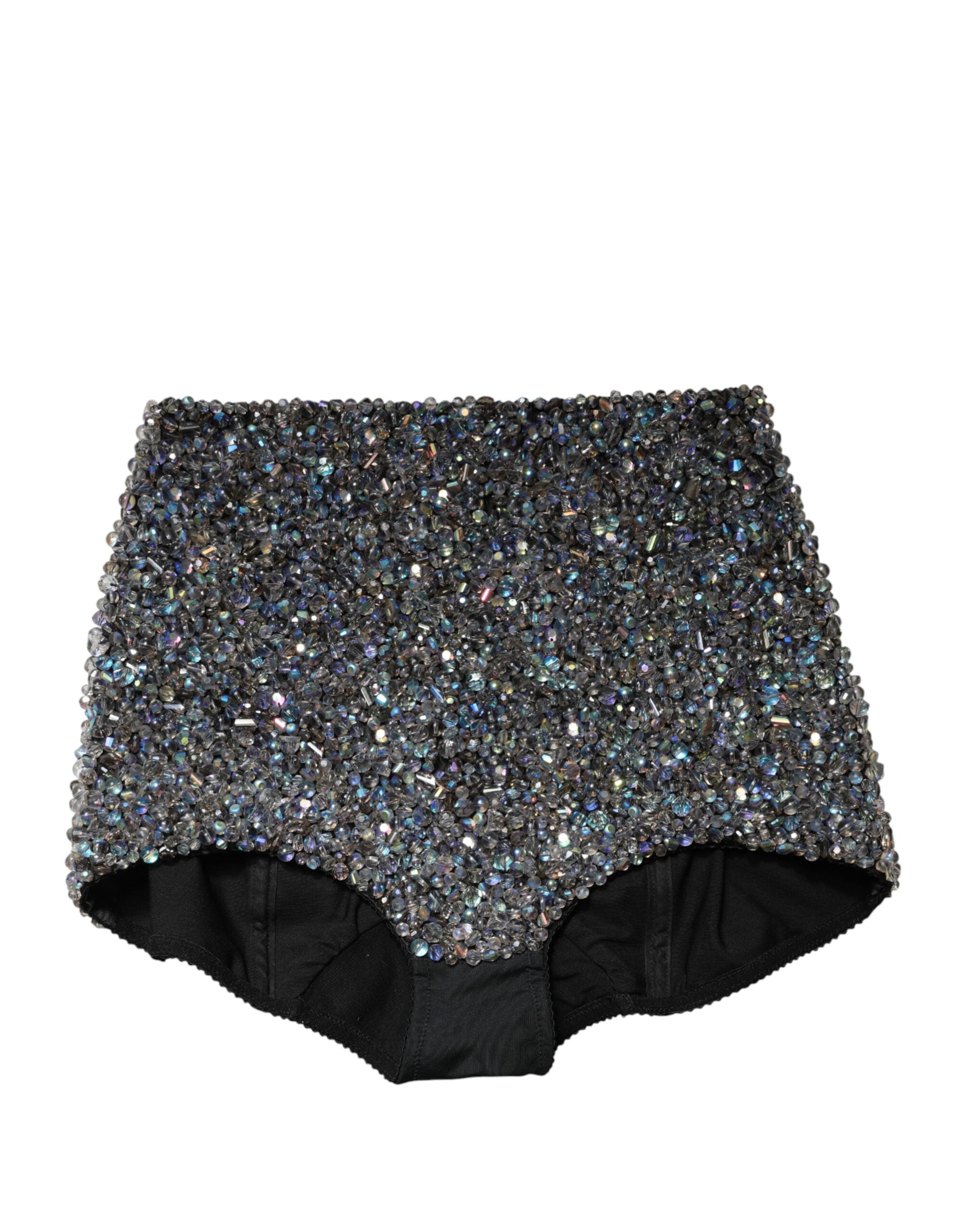 Dolce & Gabbana Colorful Embellished High-Waisted Hot Pants Shorts-6