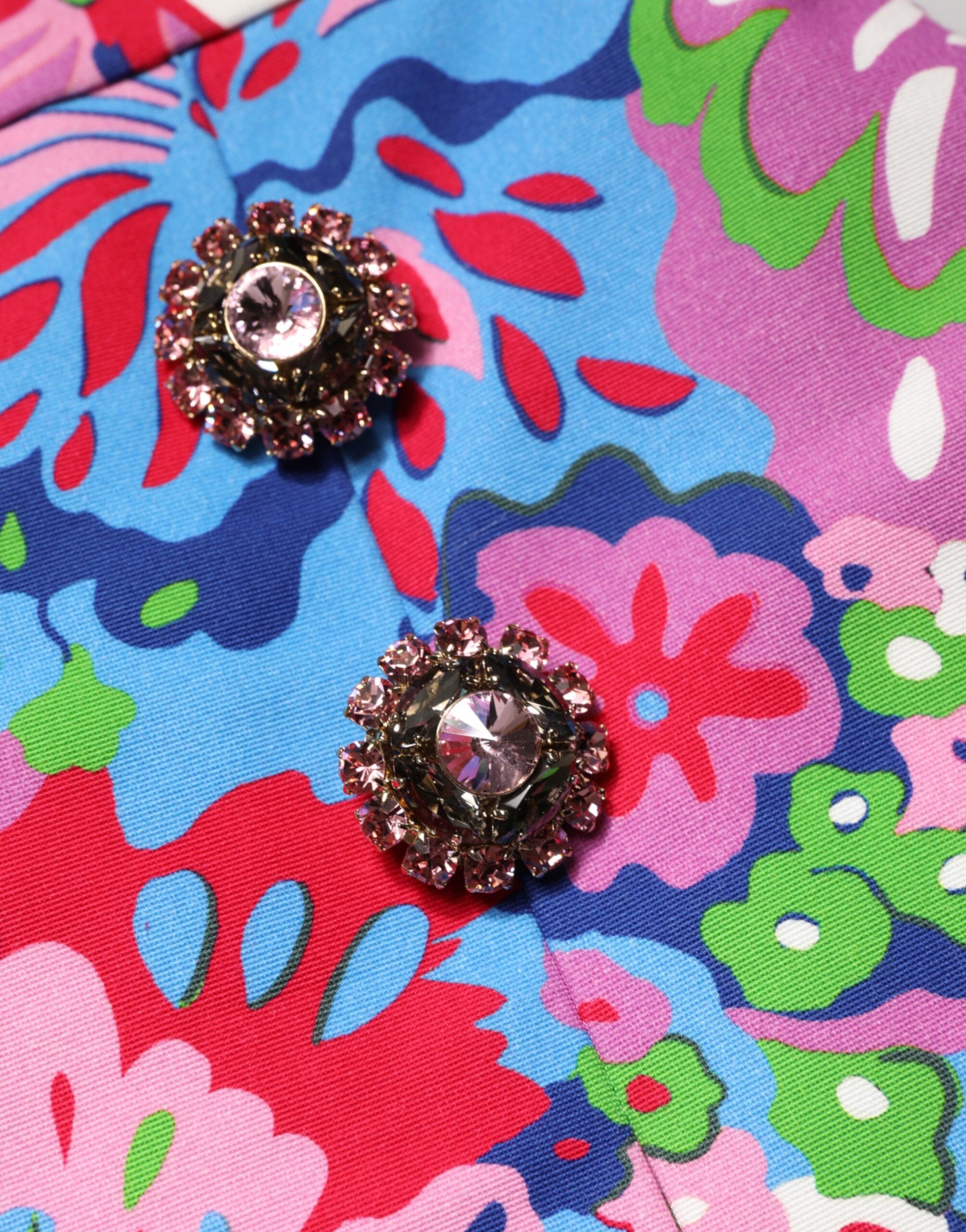 Dolce & Gabbana Shorts florales coloridos con botones y cintura alta-5