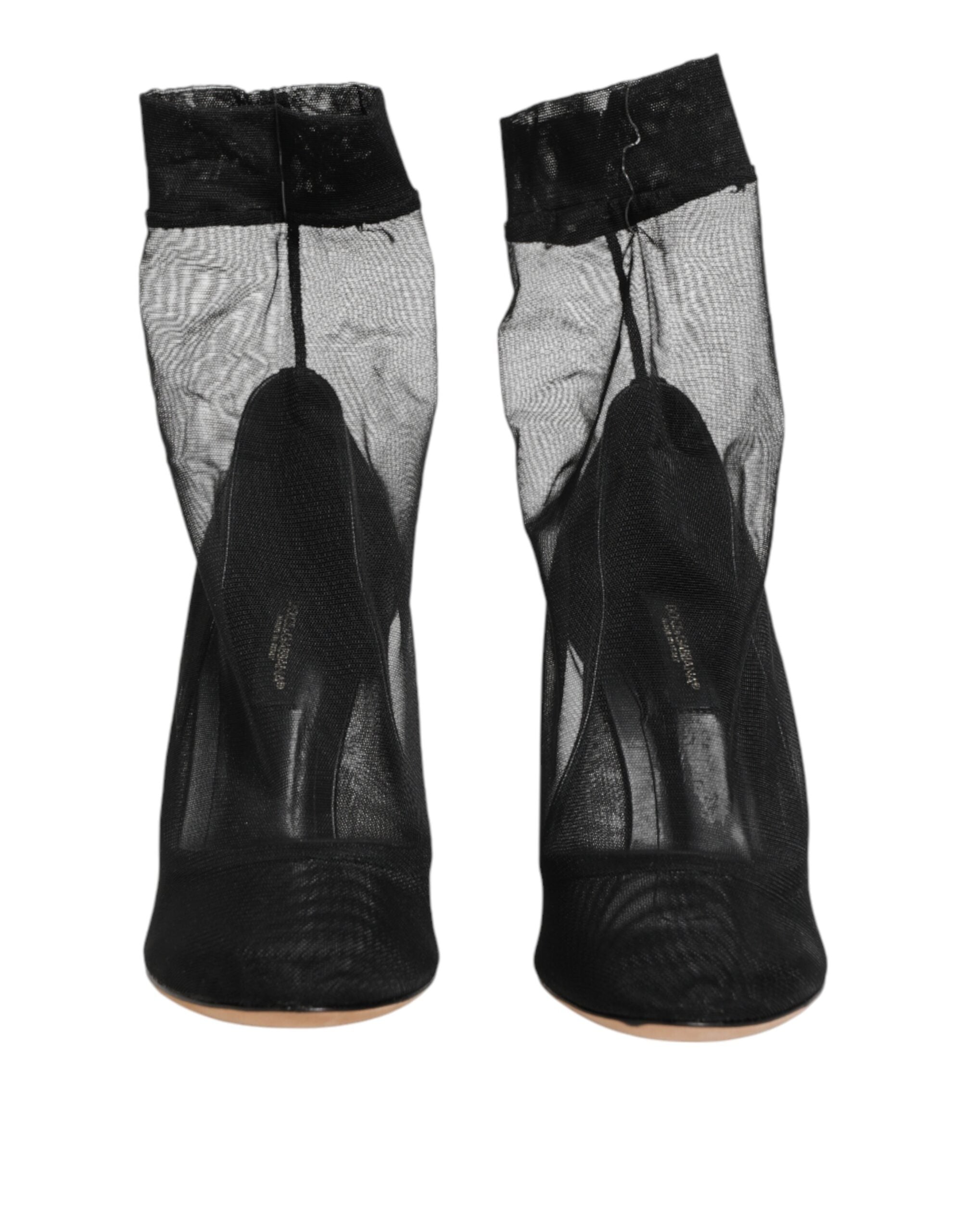Dolce & Gabbana Black Stretch-Mesh Nylon Sock Boots-3