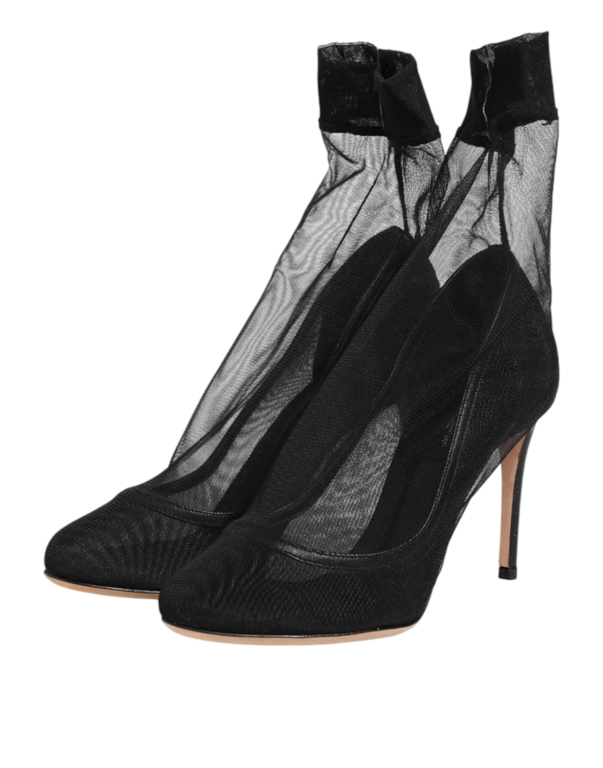 Dolce & Gabbana Black Stretch-Mesh Nylon Sock Boots-5