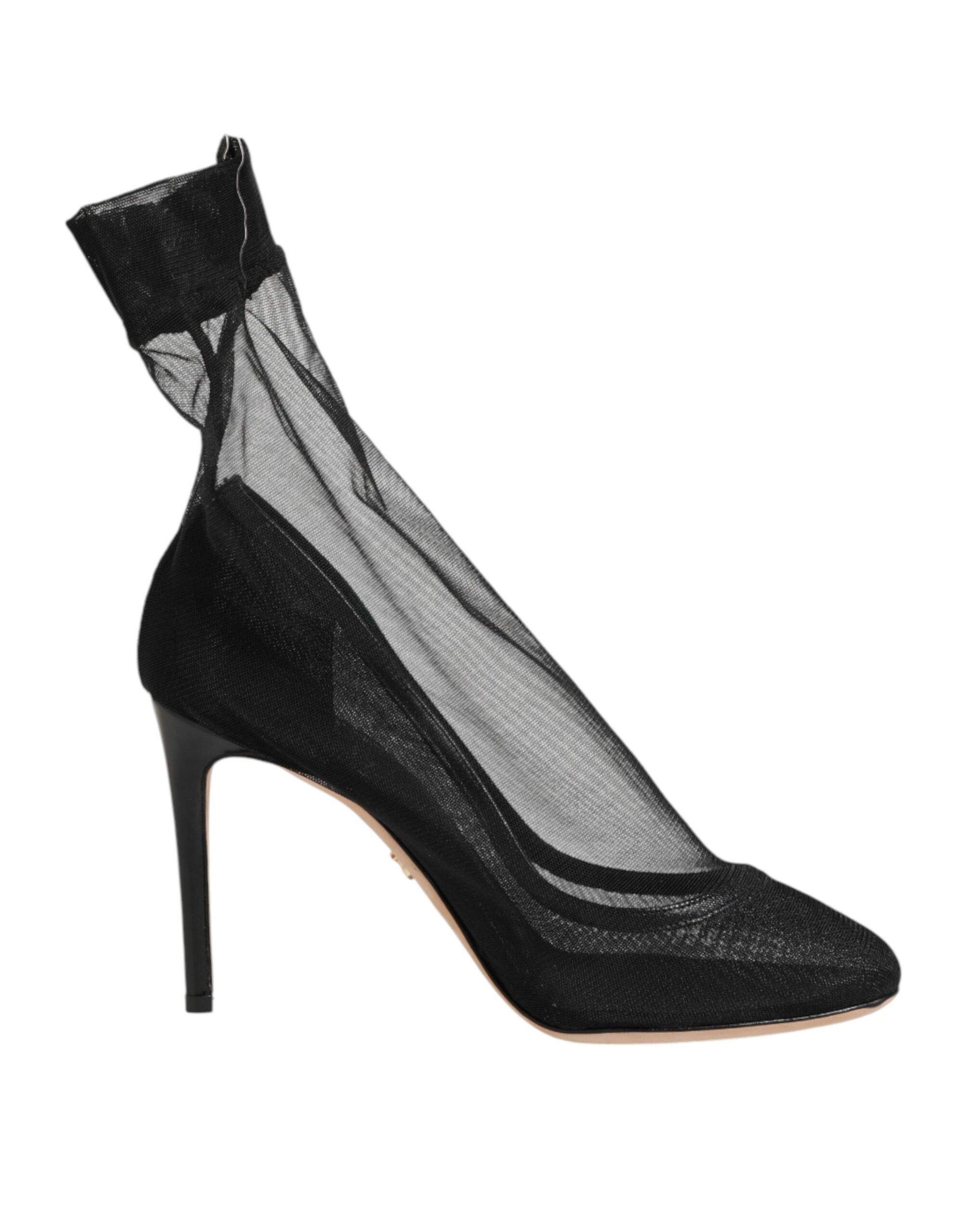 Dolce & Gabbana Black Stretch-Mesh Nylon Sock Boots-2
