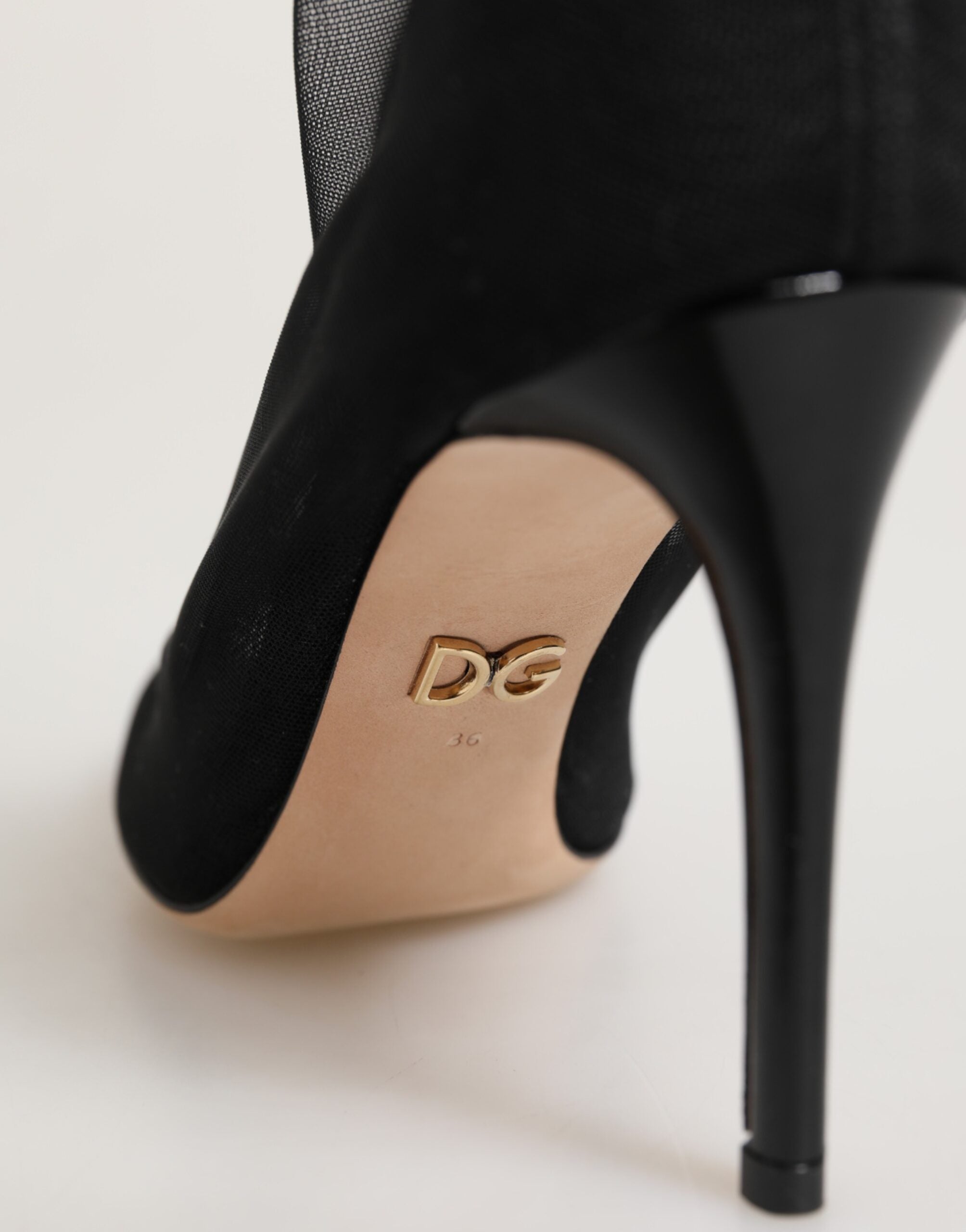 Dolce & Gabbana Black Stretch-Mesh Nylon Sock Boots-8