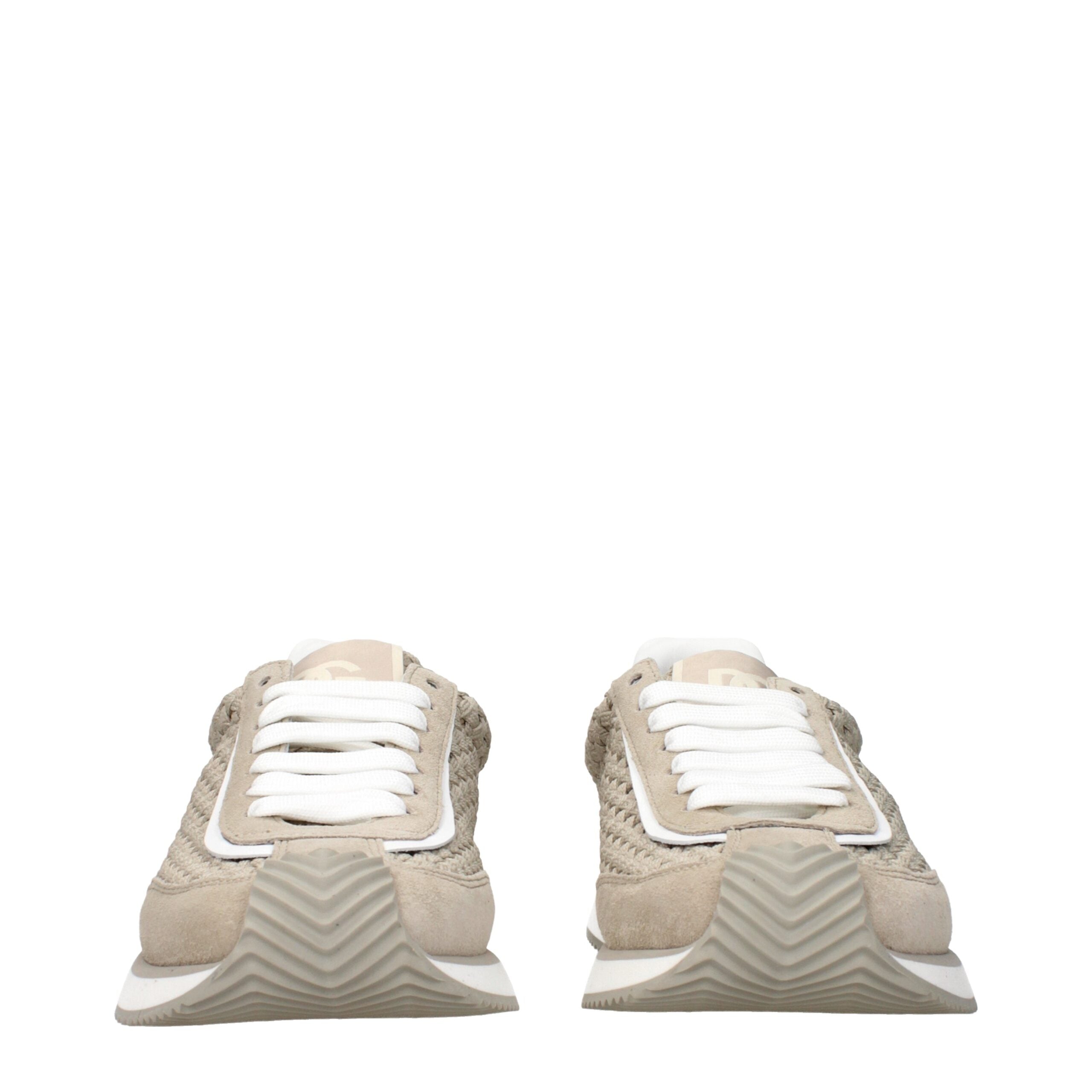 Dolce & Gabbana Beige Fabric Low Top Sneakers-3