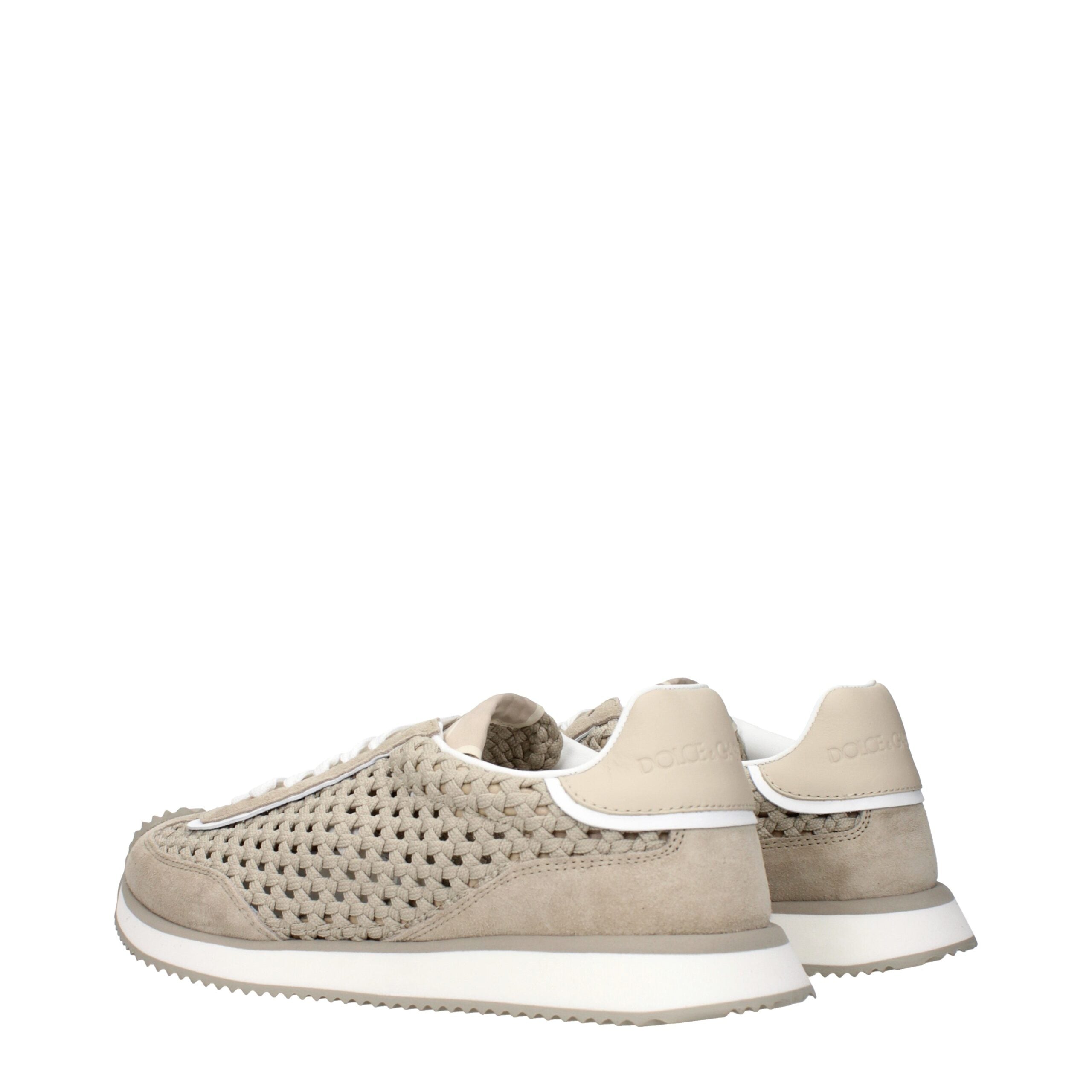 Dolce & Gabbana Beige Fabric Low Top Sneakers-4