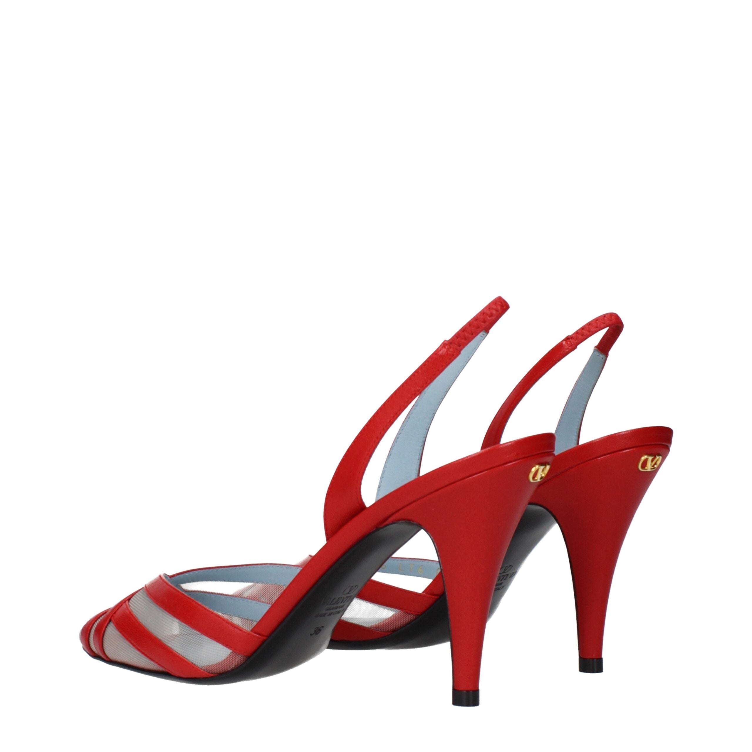 Valentino Garavani Rote Leder-Stilettosandalen-4