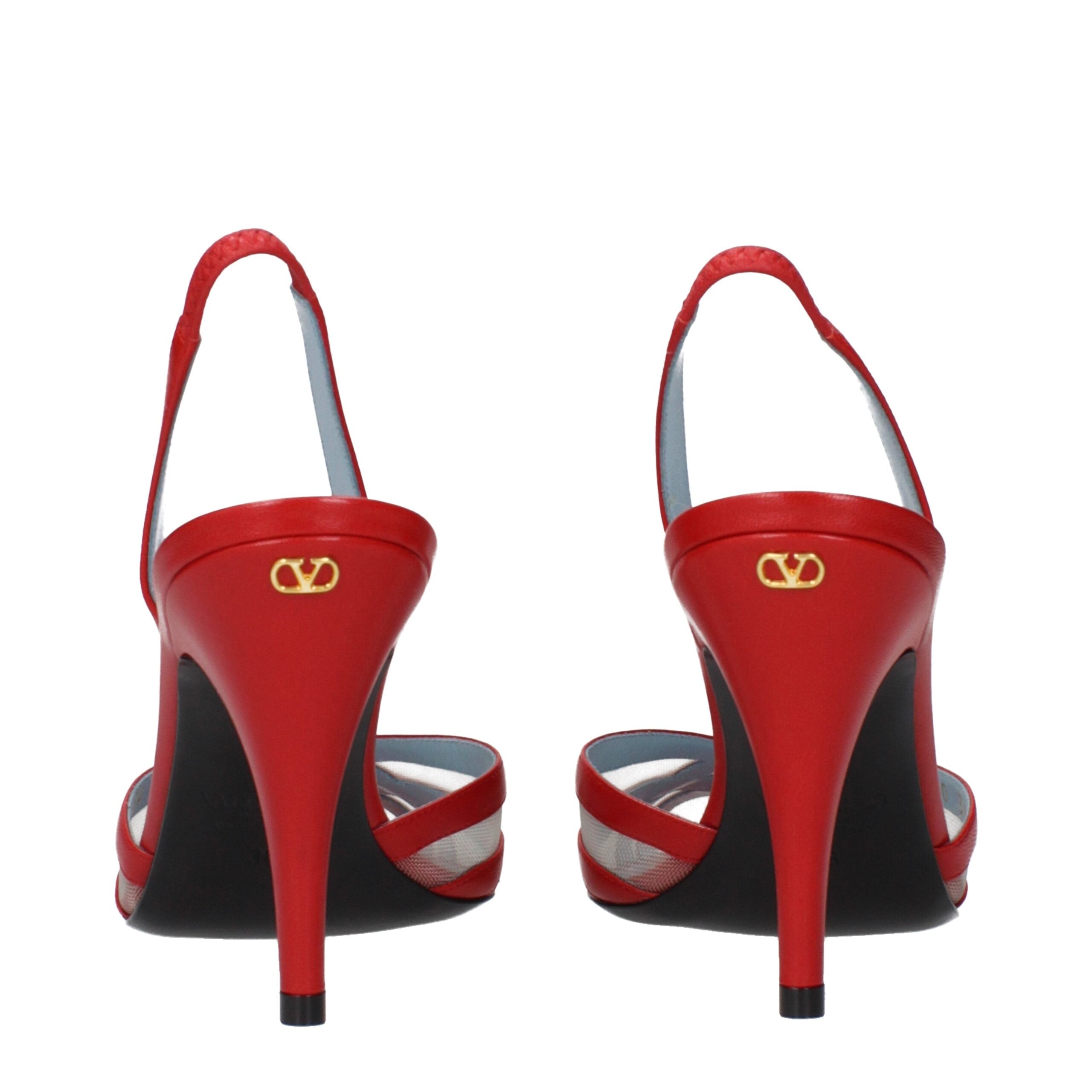 Valentino Garavani Rote Leder-Stilettosandalen-5