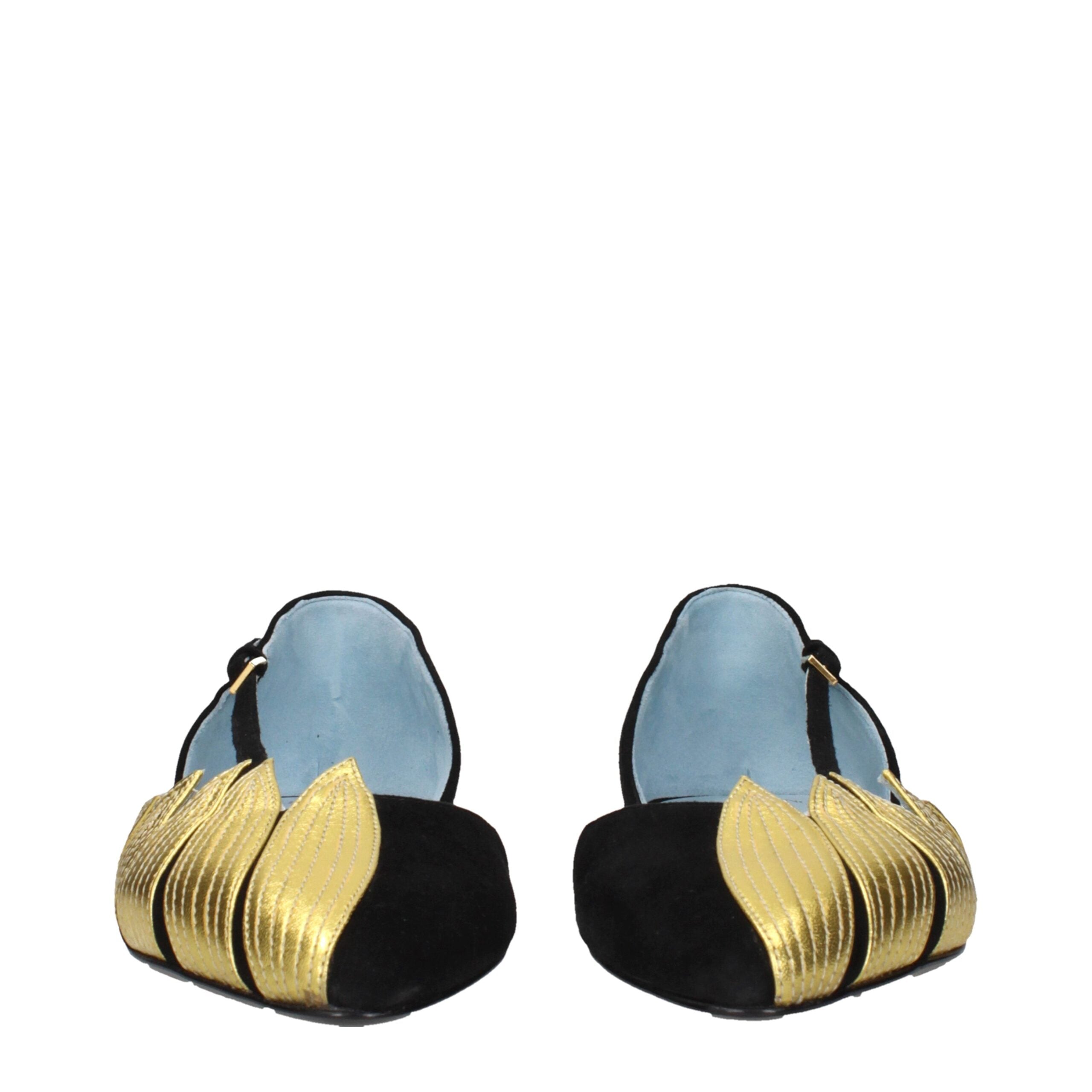 Valentino Garavani Schwarze flache Sandalen aus Leder-3