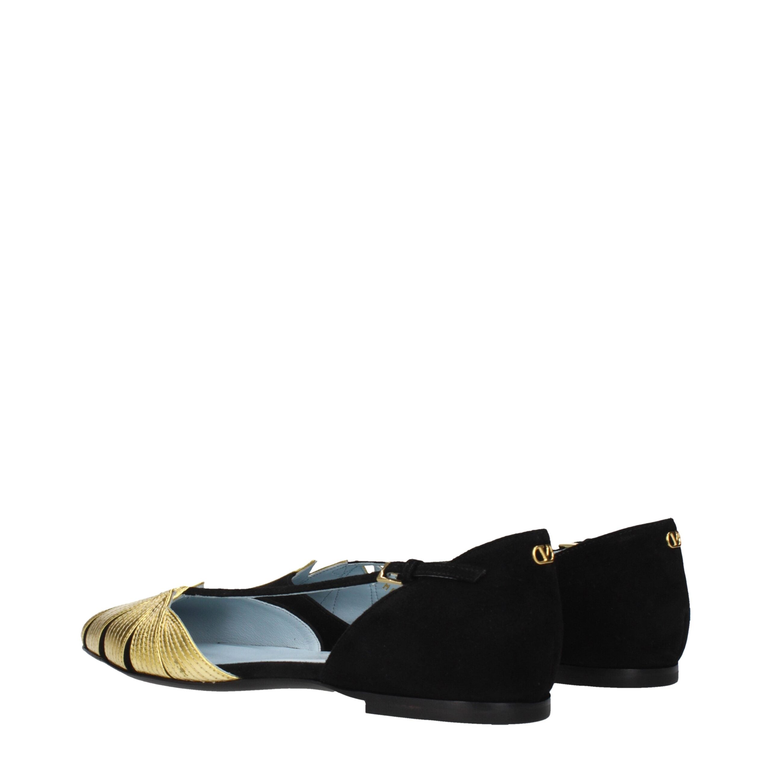 Valentino Garavani Schwarze flache Sandalen aus Leder-4