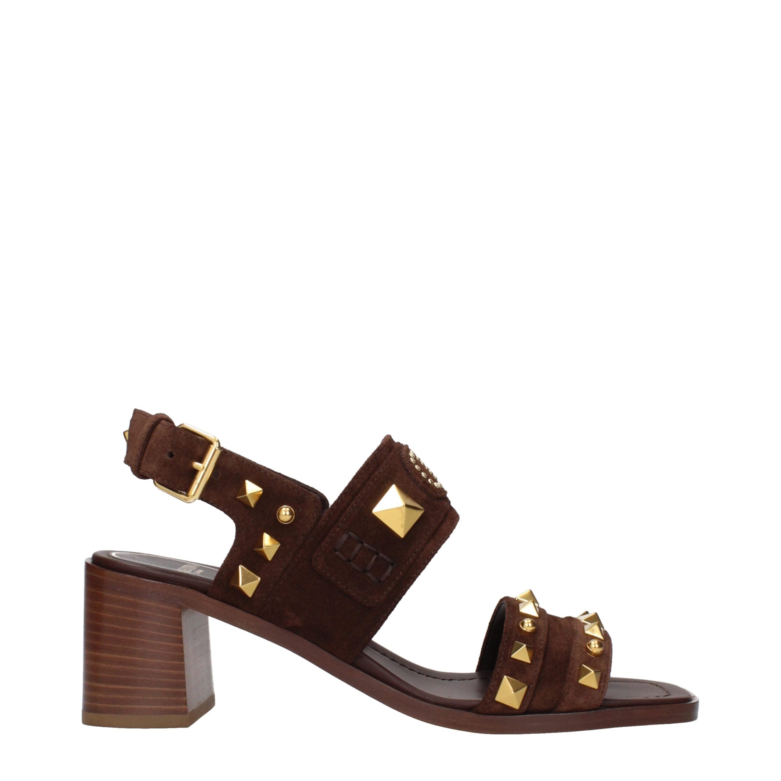Valentino Garavani Braune Ledersandalen mit Riemen-1