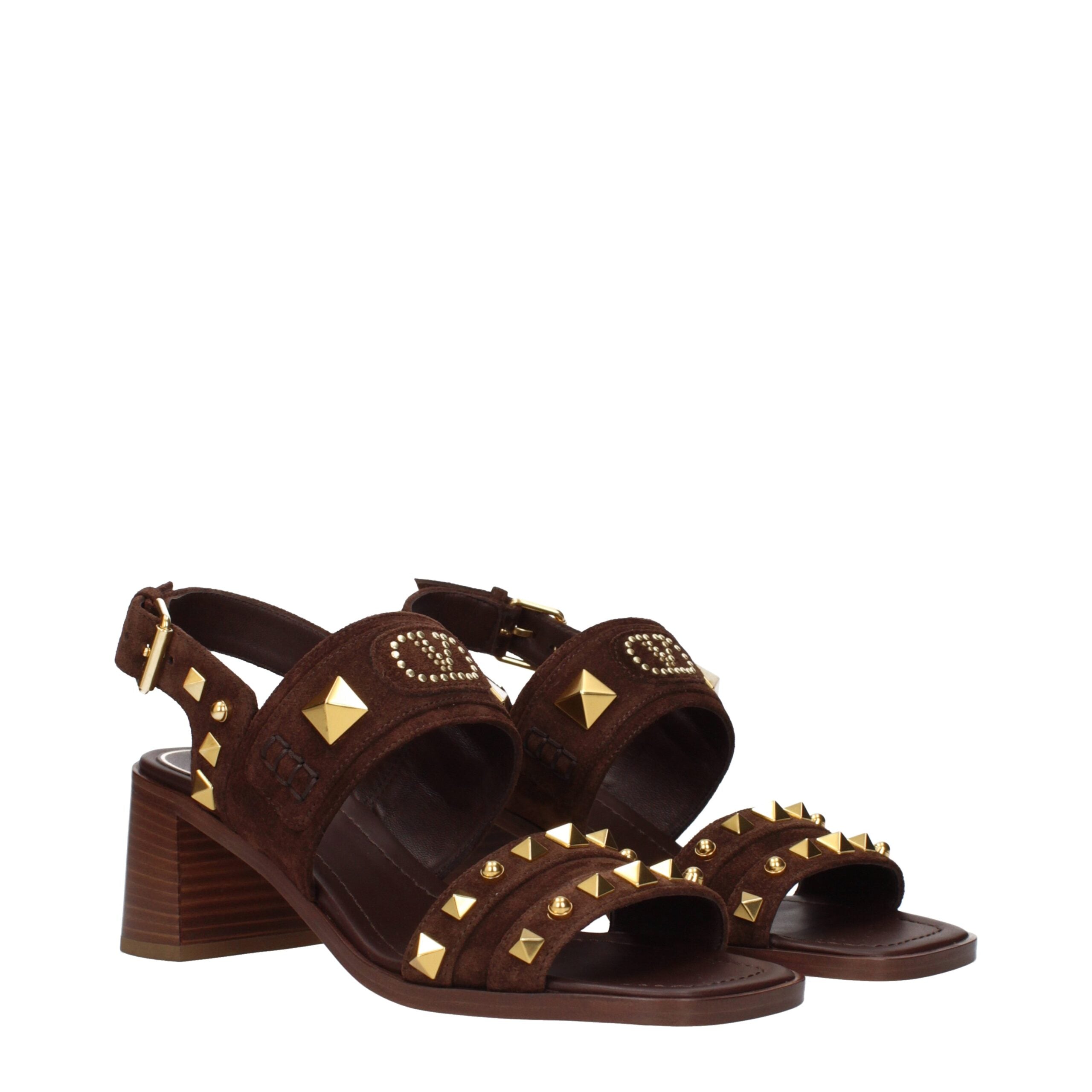 Valentino Garavani Braune Ledersandalen mit Riemen-2