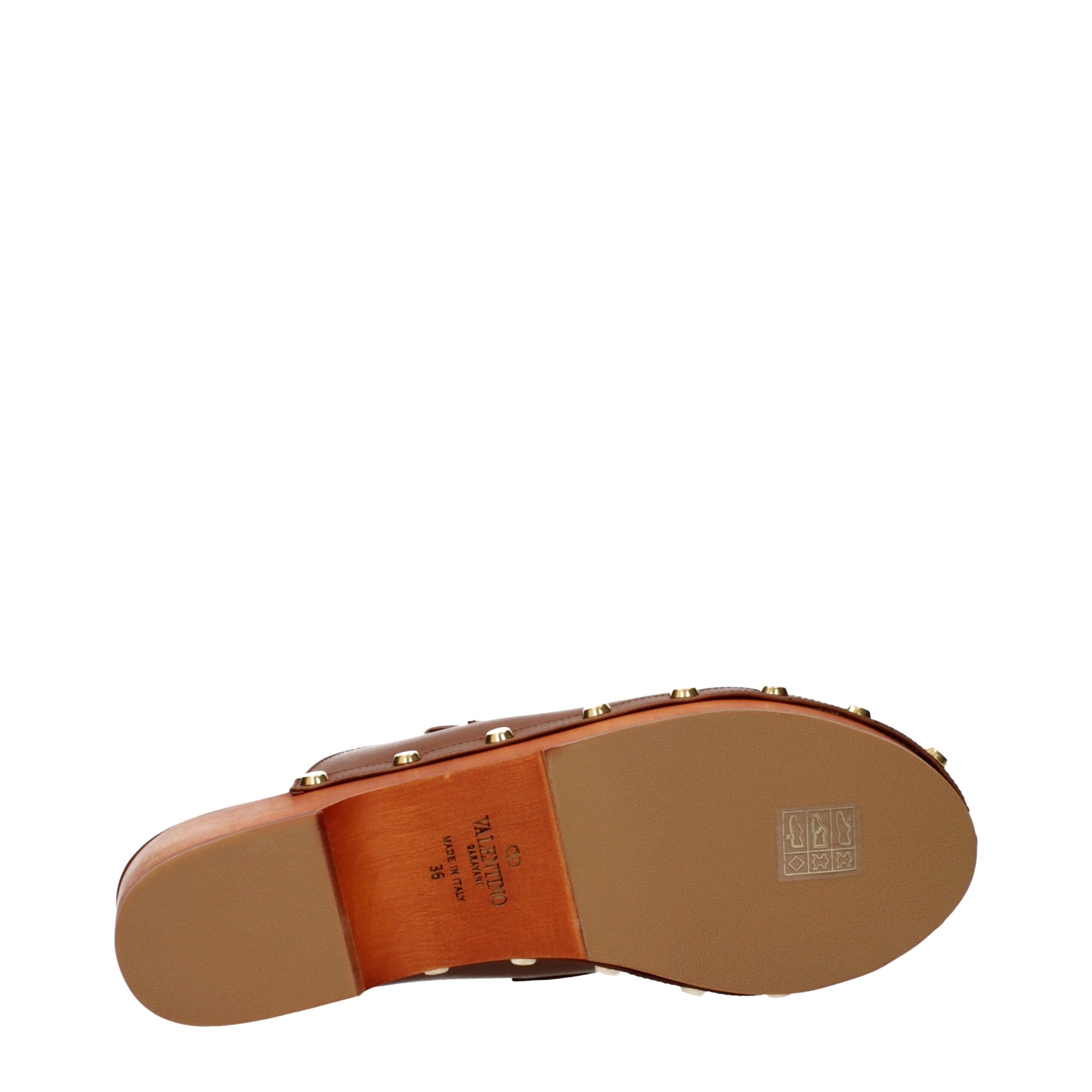 Valentino Garavani Braune Leder-Slipper-5