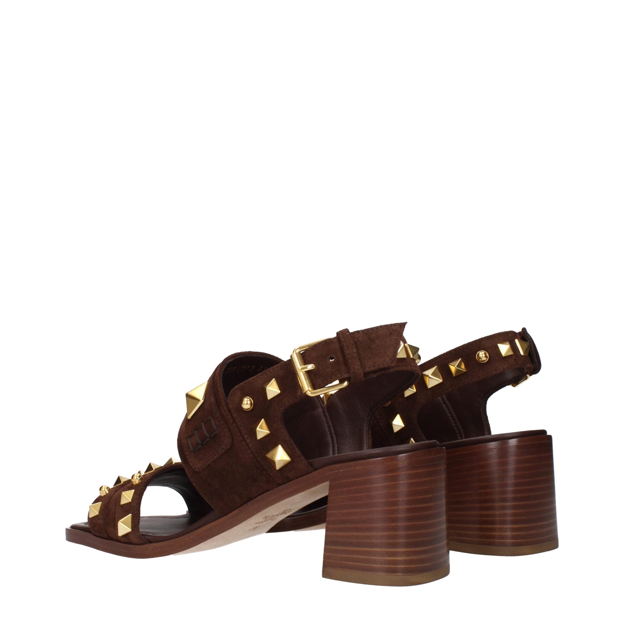 Valentino Garavani Braune Ledersandalen mit Riemen-4