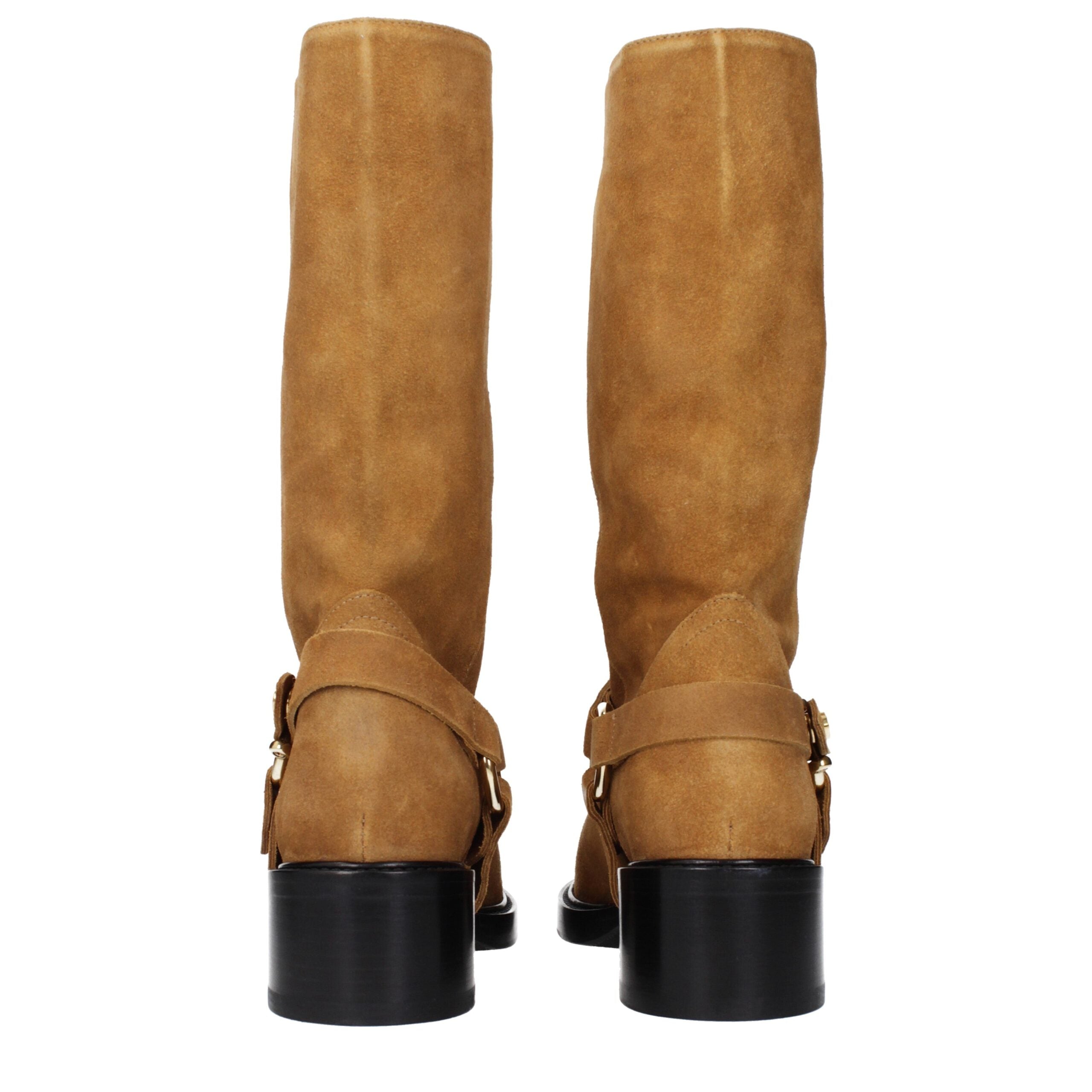 Chloé Braune Lederstiefeletten-5