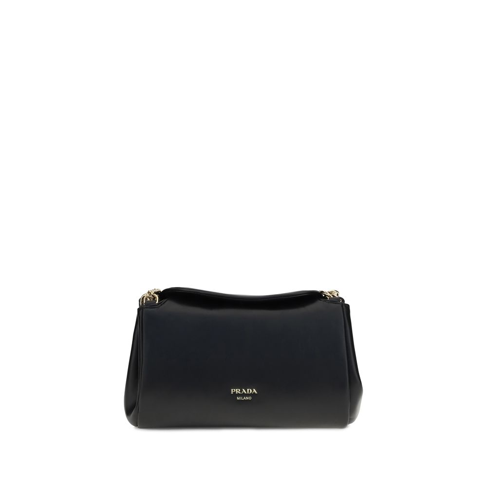 Prada Schwarze Schultertasche aus Lammleder Ovis Aries Aries-1