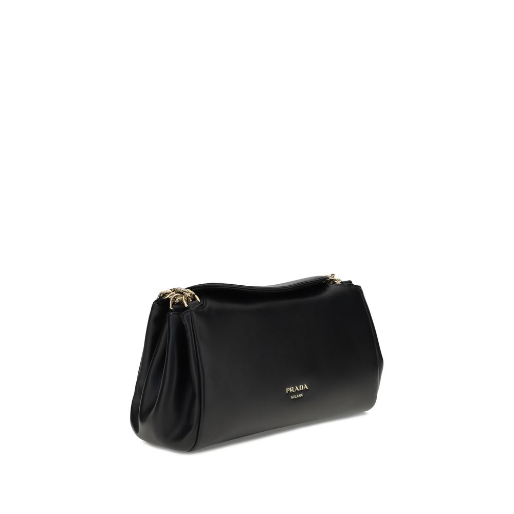 Prada Schwarze Schultertasche aus Lammleder Ovis Aries Aries-2