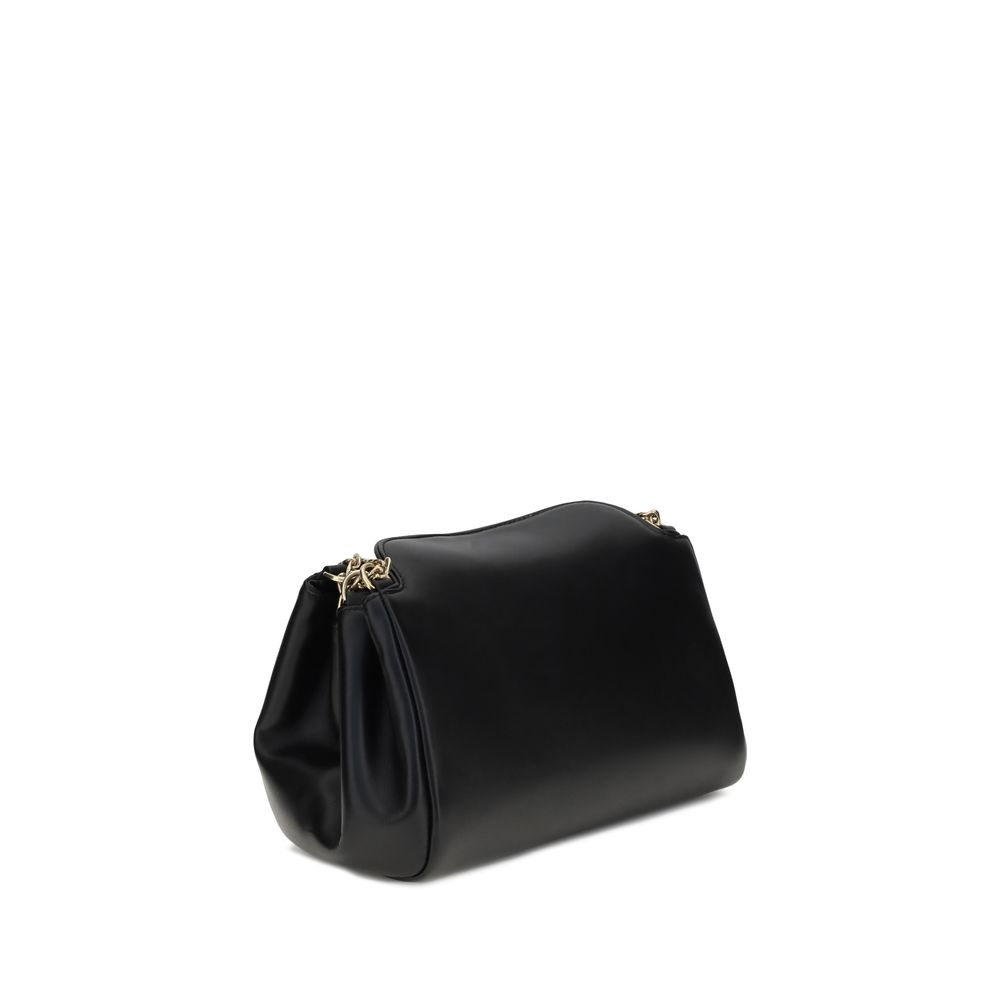 Prada Schwarze Schultertasche aus Lammleder Ovis Aries Aries-3