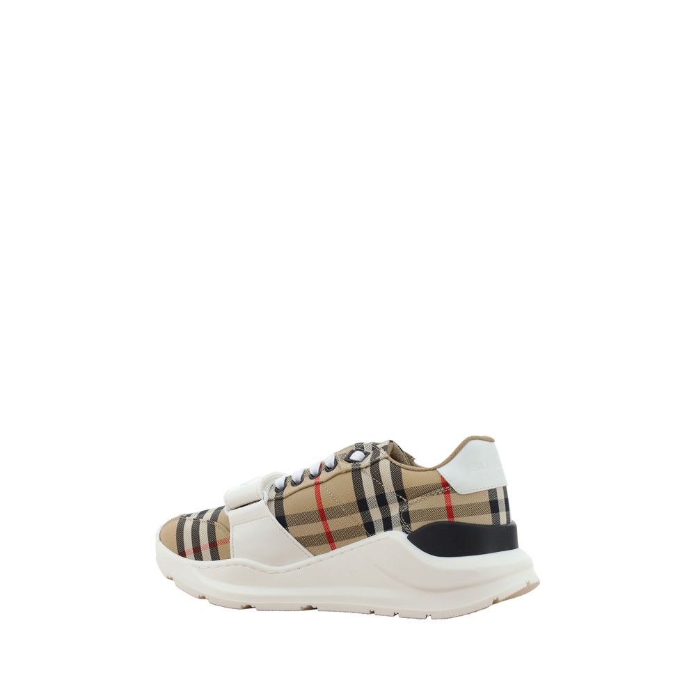Burberry beige cotton sports shoes-3