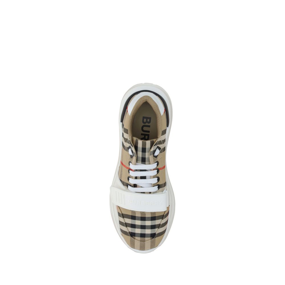 Burberry beige cotton sports shoes-4
