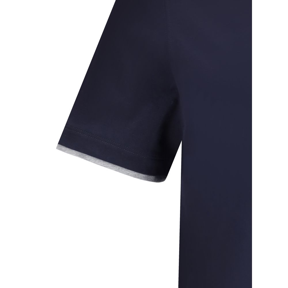 Brunello Cucinelli Blaues Baumwoll-T-Shirt-3