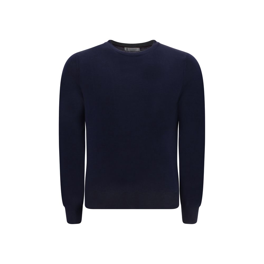 Brunello Cucinelli Blauer Wollpullover Oves Aries-1