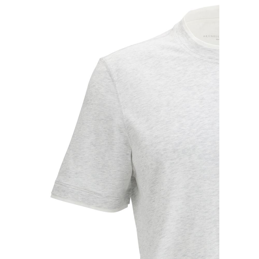 Brunello Cucinelli Gray cotton t-shirt-3