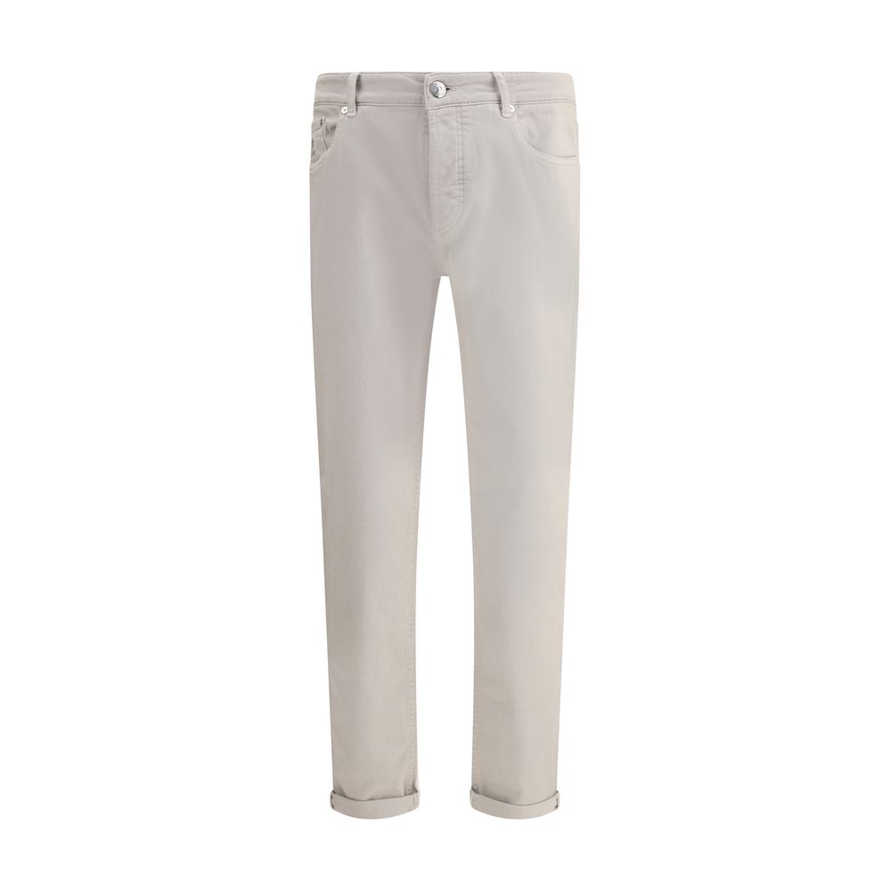 Brunello Cucinelli Beigefarbene Baumwolljeans aus Denim-1