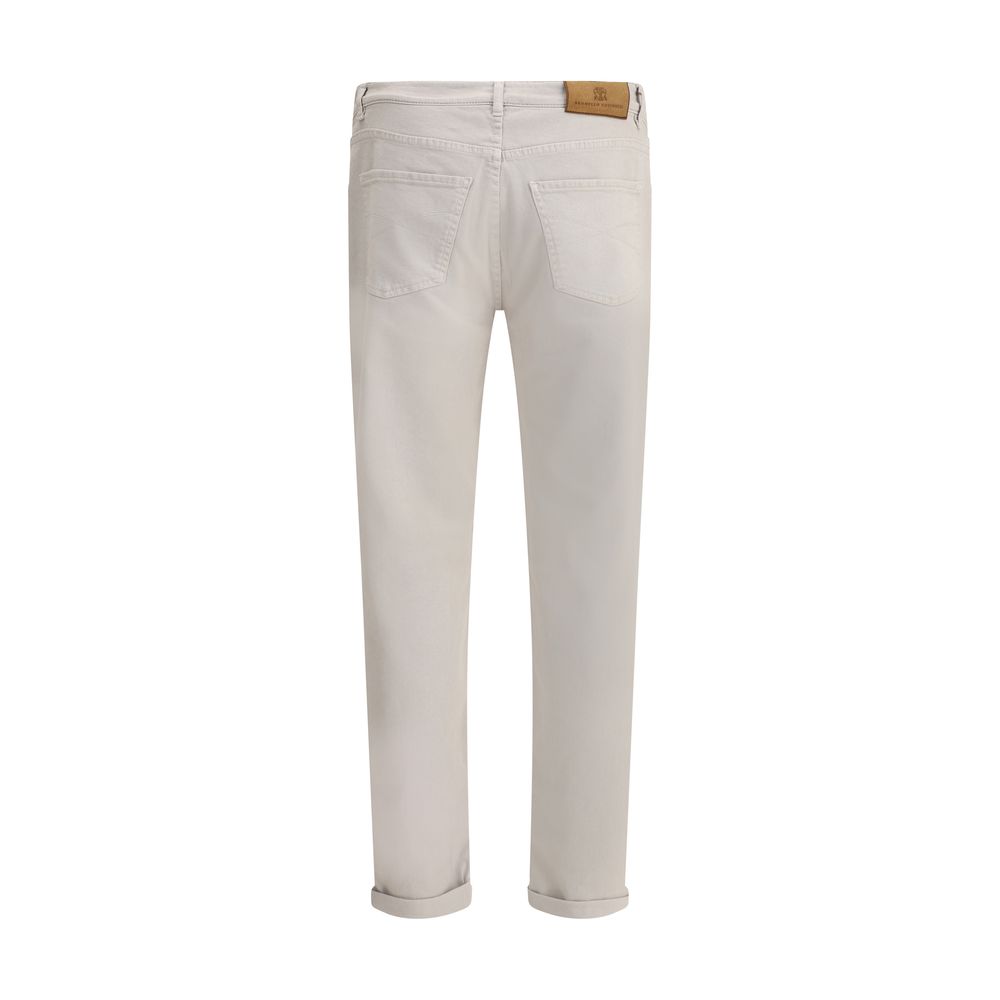 Brunello Cucinelli Beigefarbene Baumwolljeans aus Denim-2