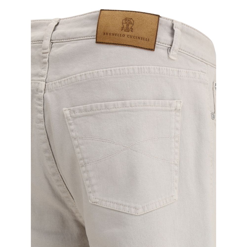 Brunello Cucinelli Beigefarbene Baumwolljeans aus Denim-3