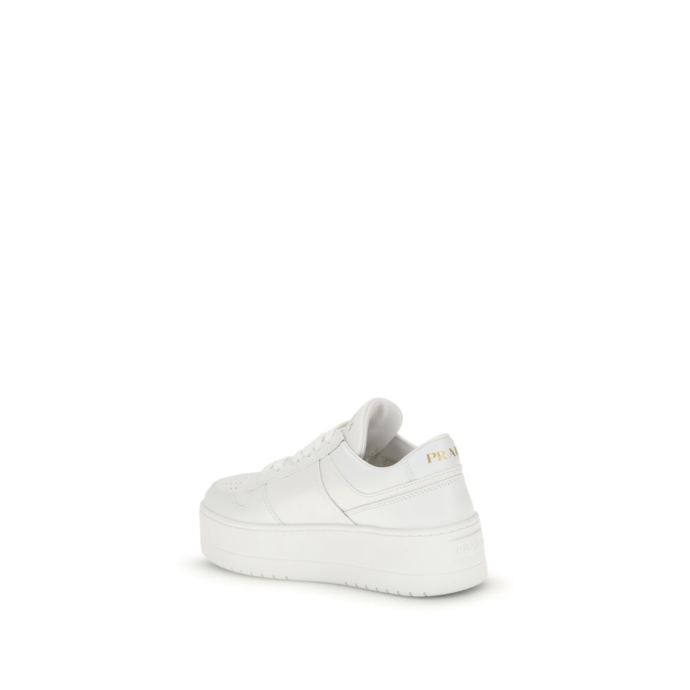 Prada Weiße Bos Taurus Kalbsleder Plateau-Sneaker-3