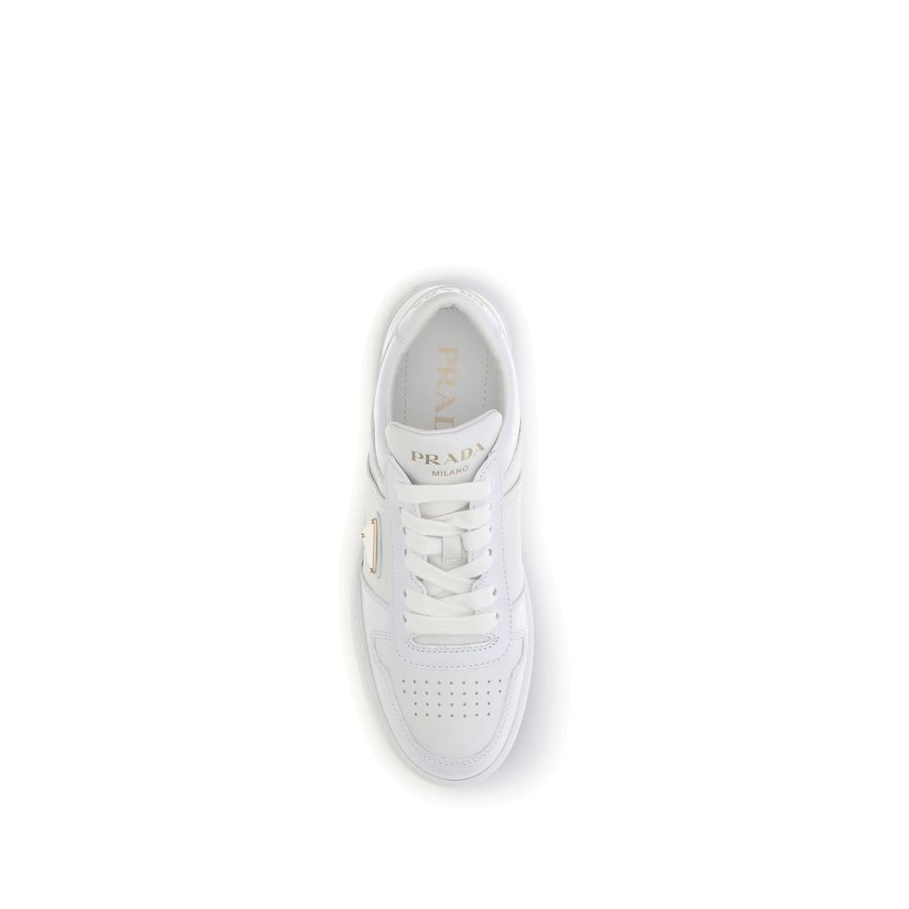 Prada Weiße Bos Taurus Kalbsleder Plateau-Sneaker-4