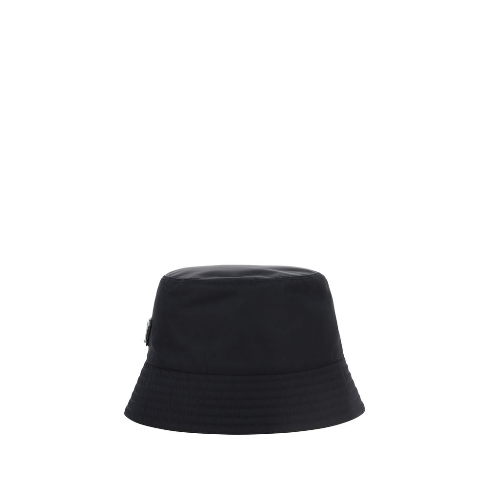 Prada black bucket cap made of polyamide