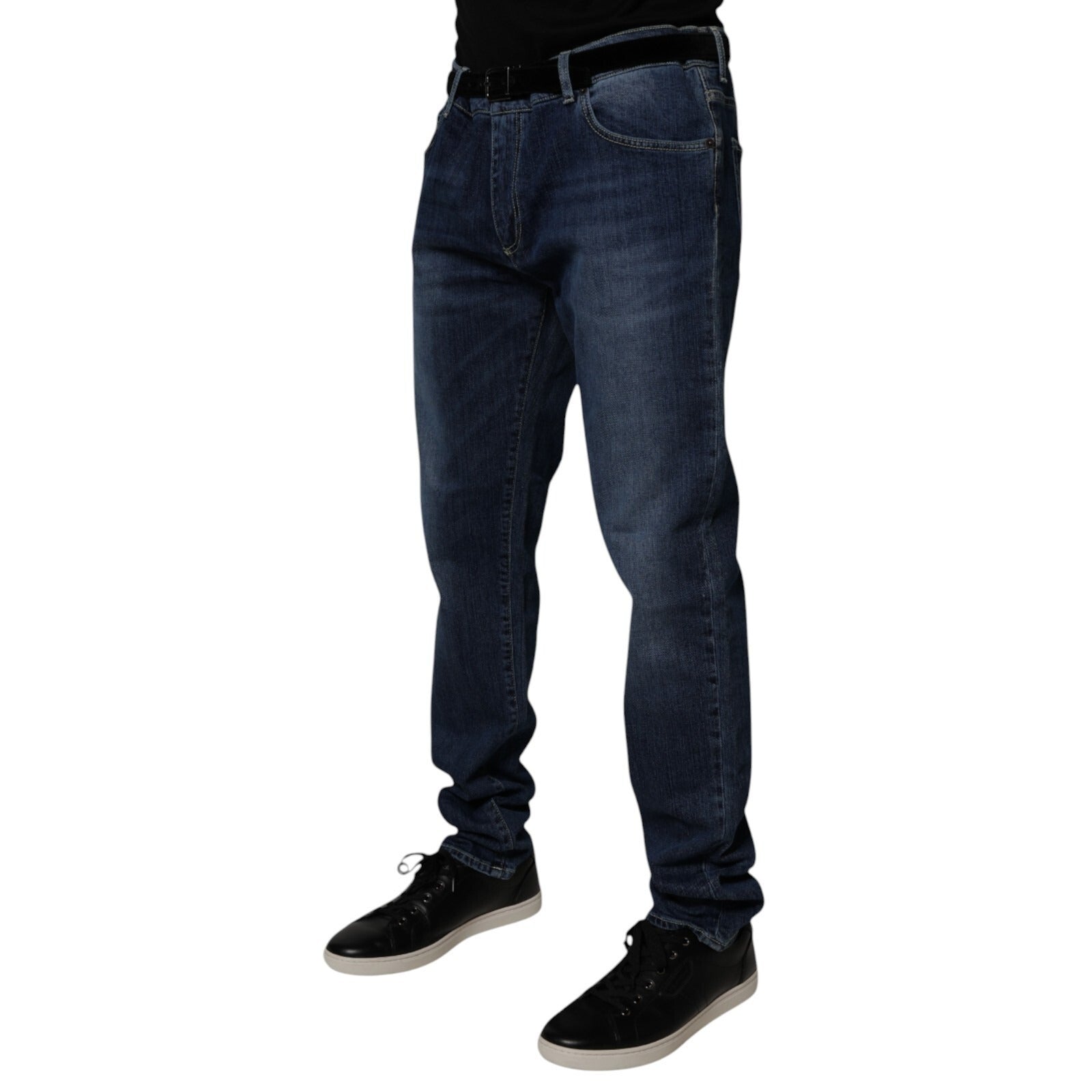 Dolce & Gabbana Washed cotton stretch skinny jeans in blue-3