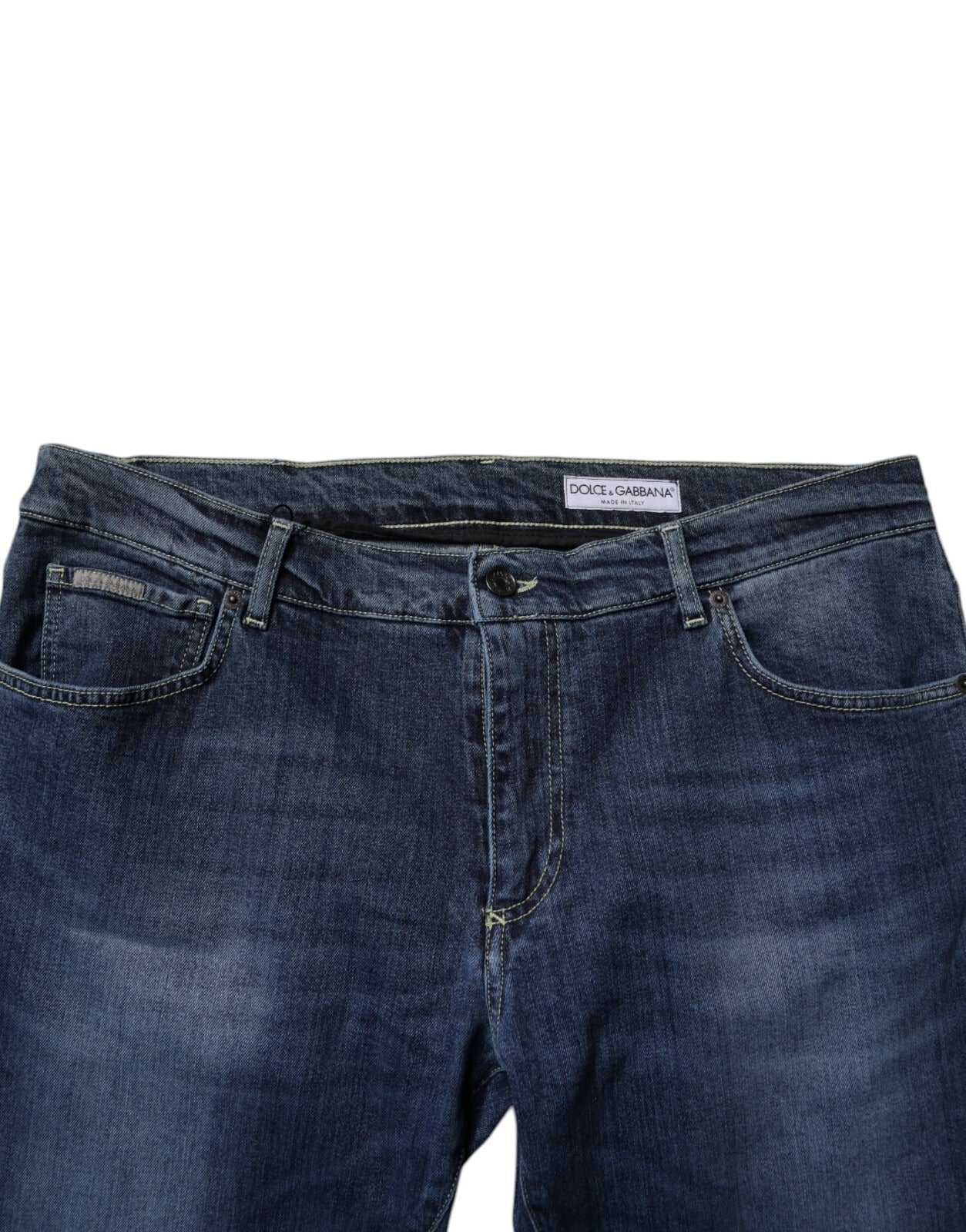 Dolce & Gabbana Washed cotton stretch skinny jeans in blue-5