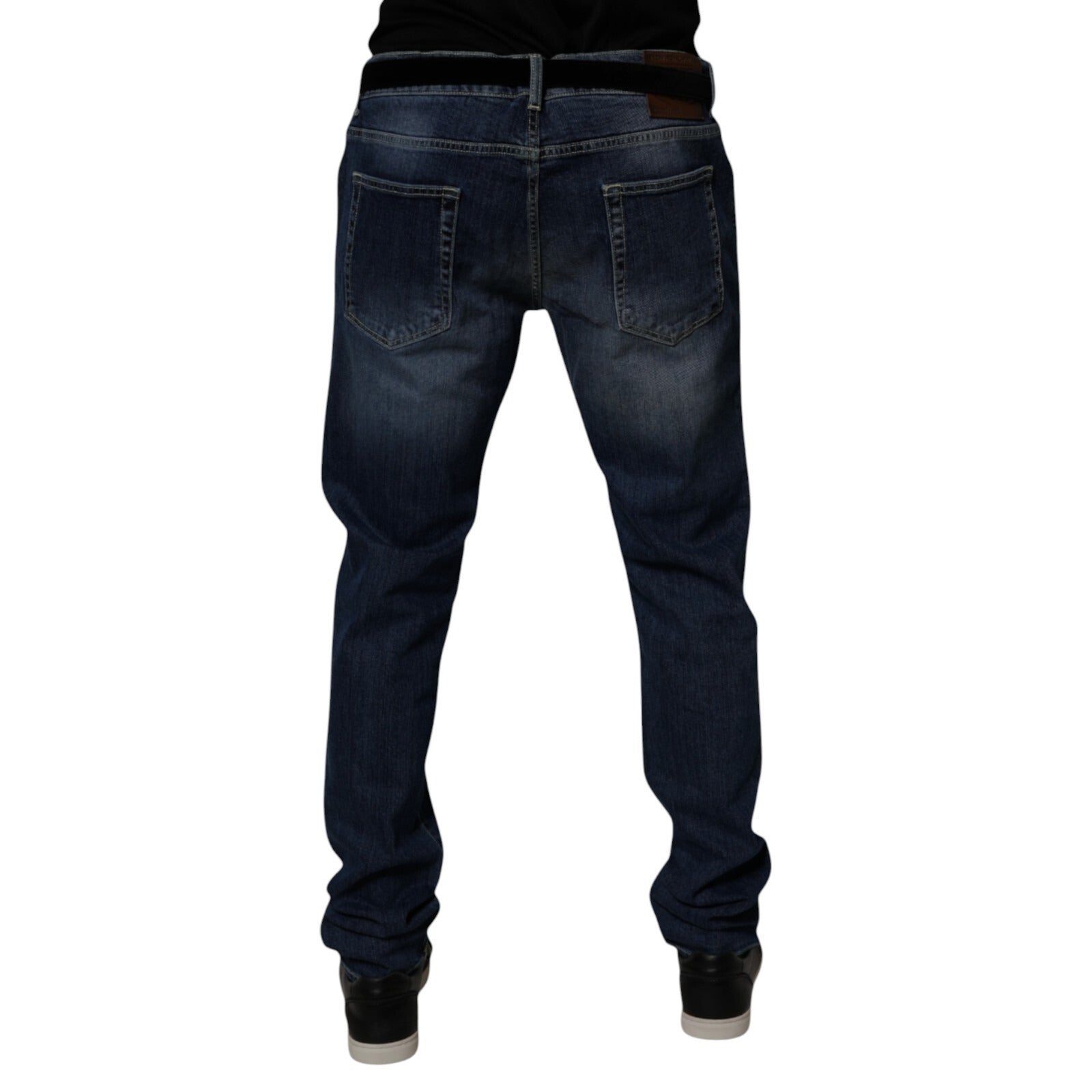 Dolce & Gabbana Washed cotton stretch skinny jeans in blue-4