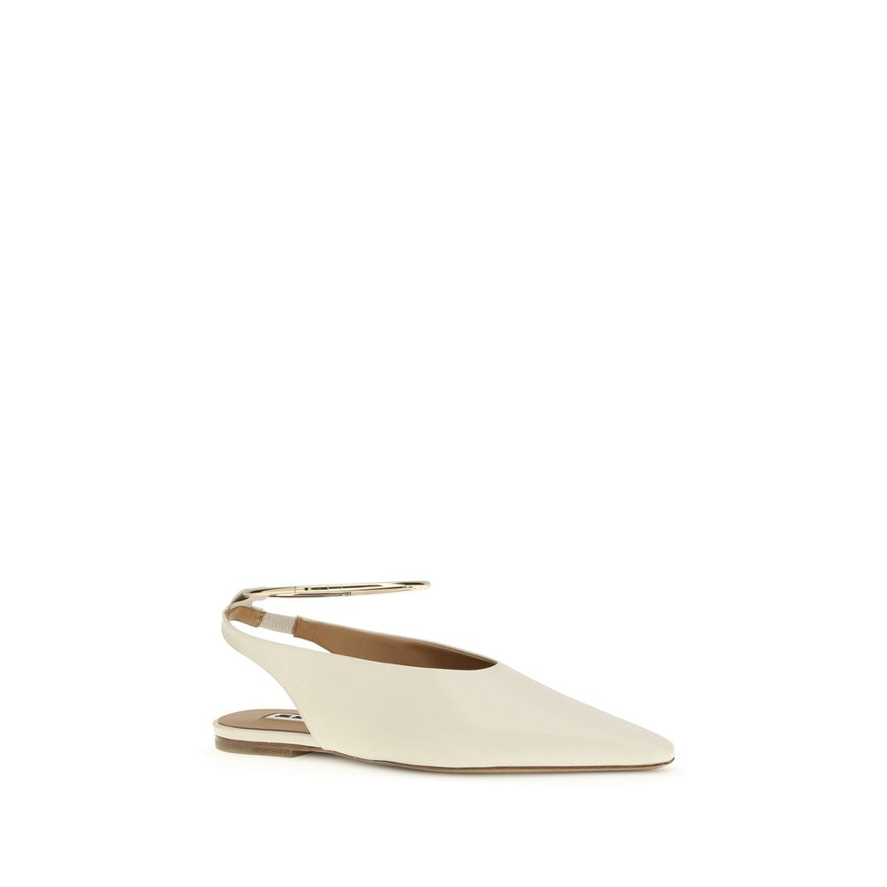 Jil Sander Cream-colored goatskin mules-2