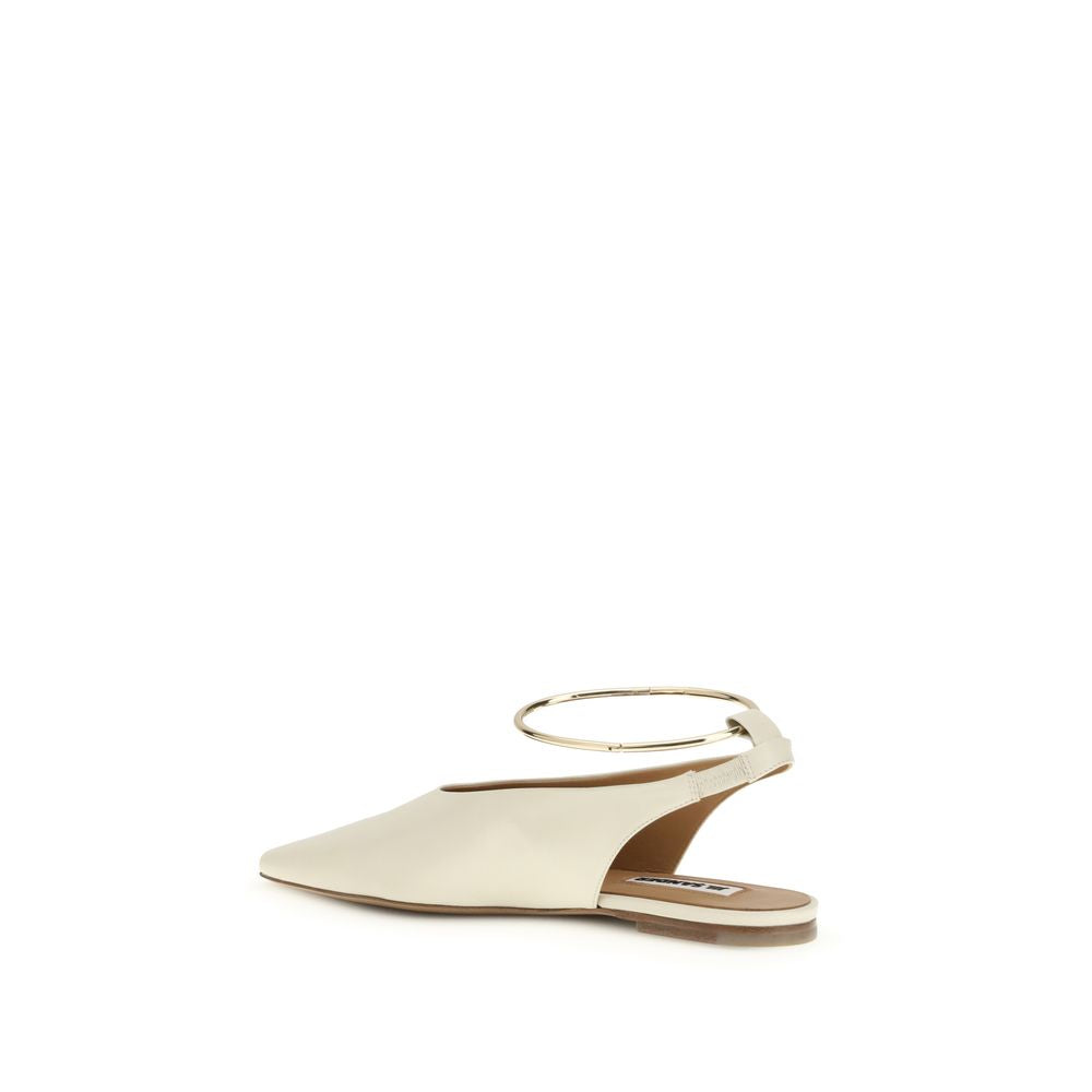 Jil Sander Cream-colored goatskin mules-3