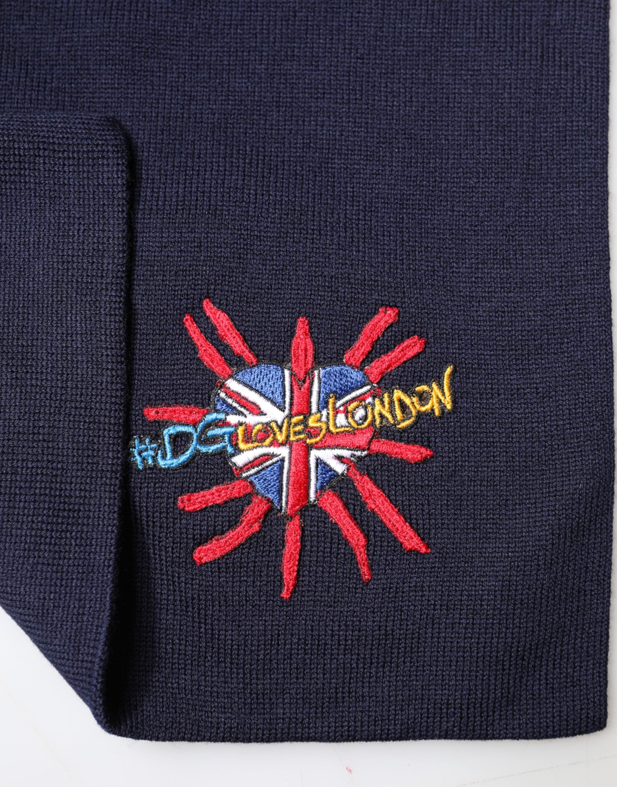 Dolce & Gabbana Blauer Wollschal DG Loves London für den Hals-3