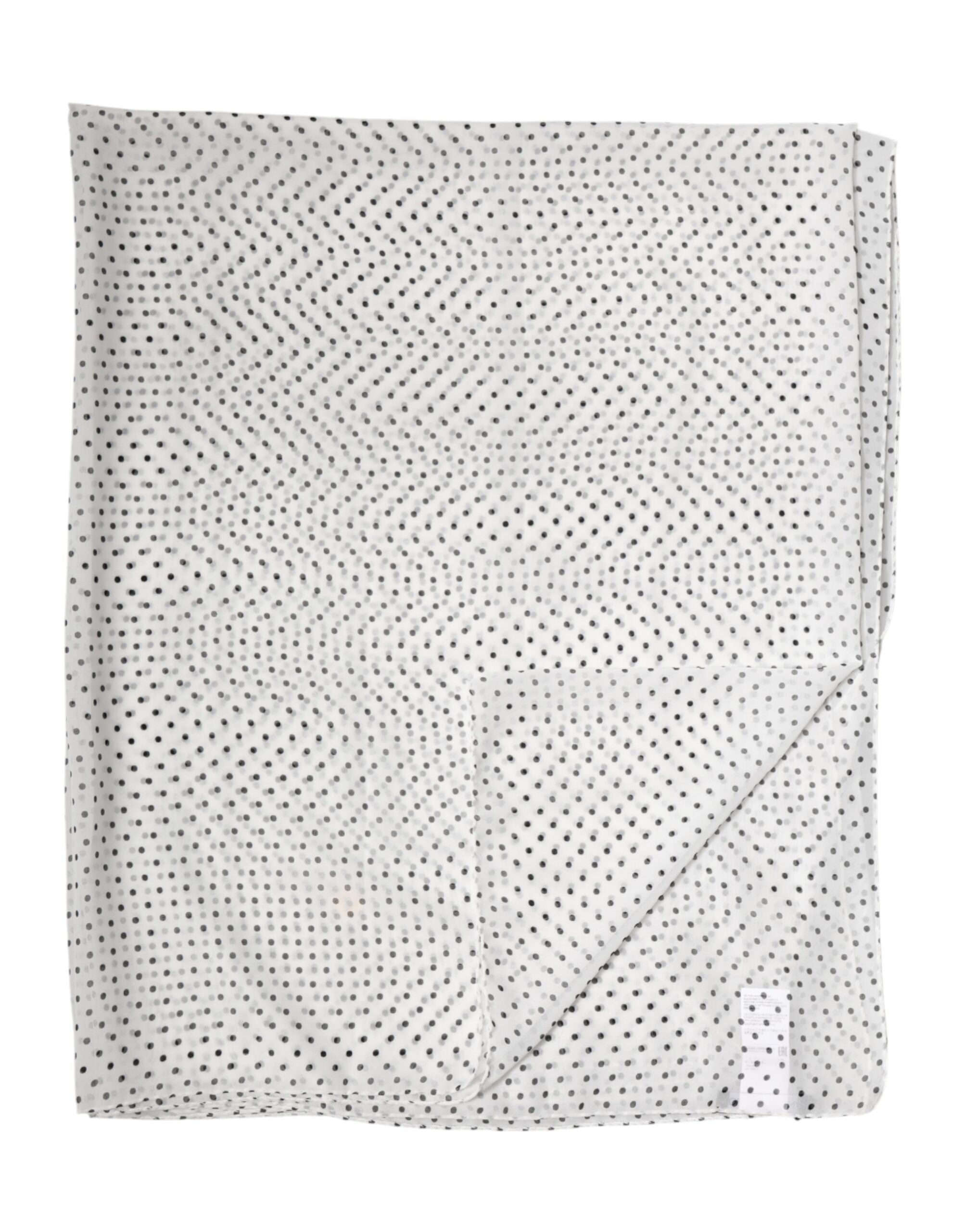 Dolce & Gabbana White Polyester Polka Dot Scarf-3