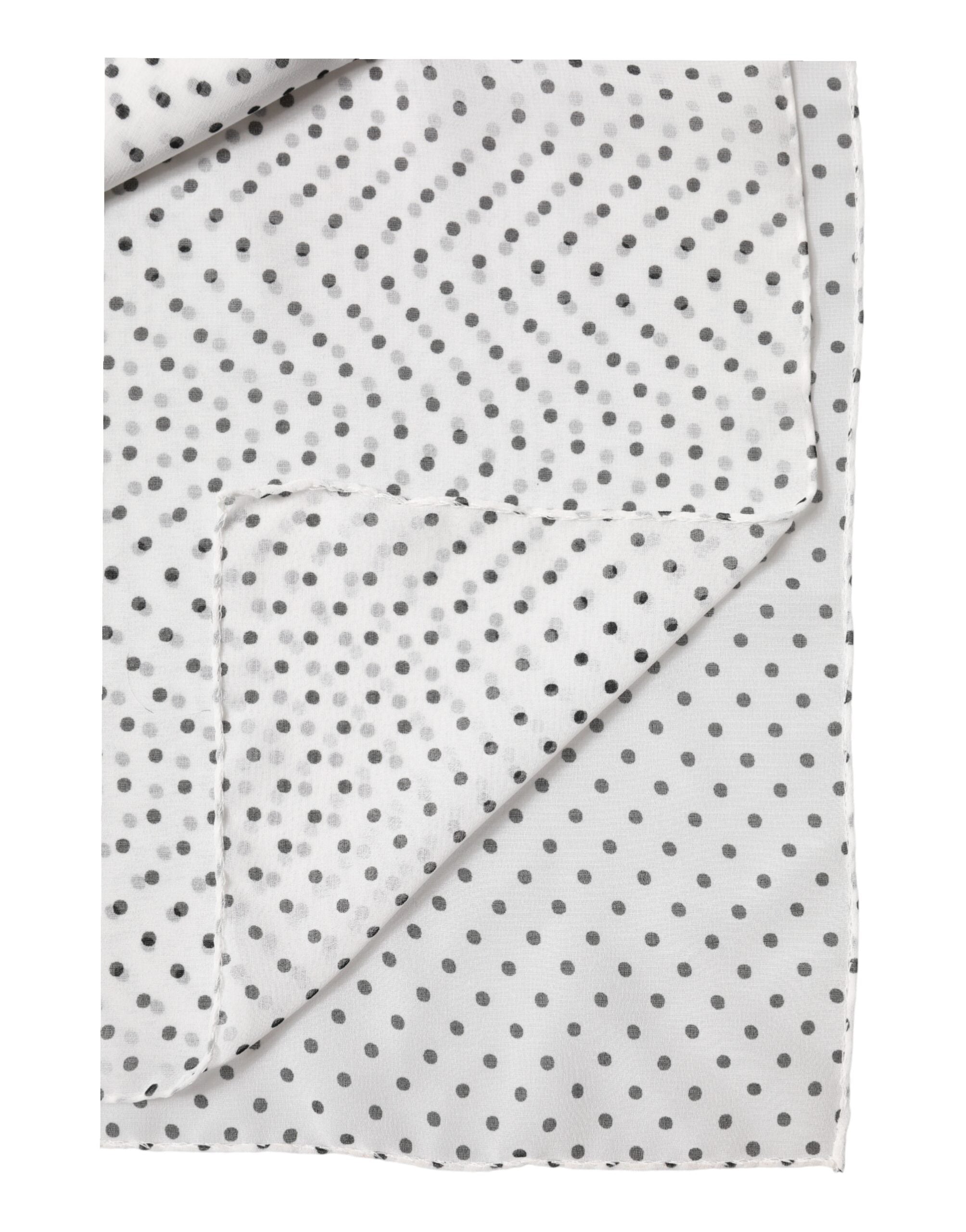 Dolce & Gabbana White Polyester Polka Dot Scarf-4