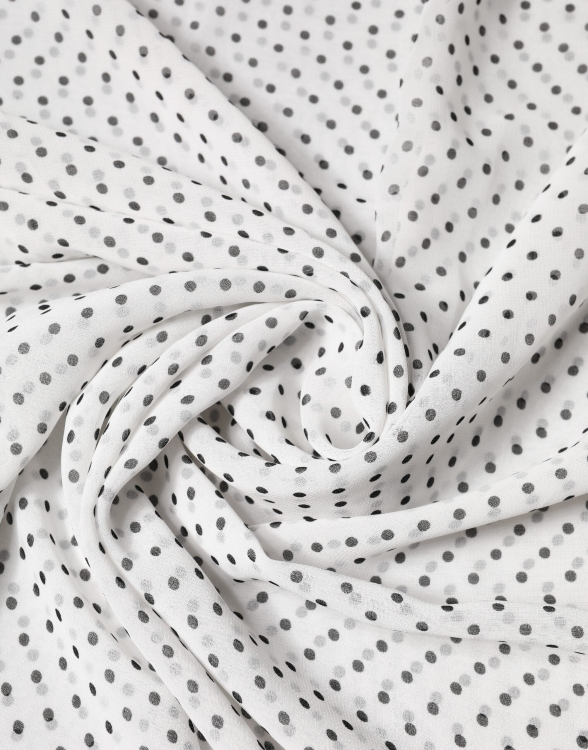 Dolce & Gabbana White Polyester Polka Dot Scarf-5