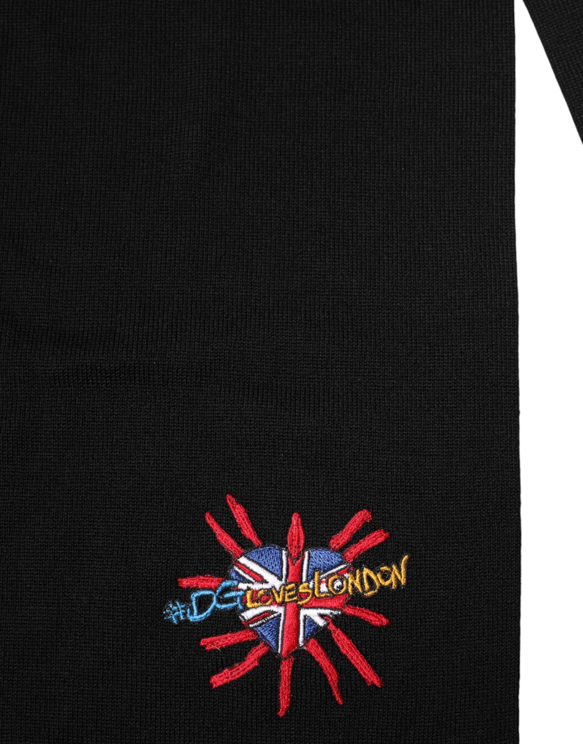 Dolce & Gabbana Blue Wool Scarf DG Loves London for the Neck-3