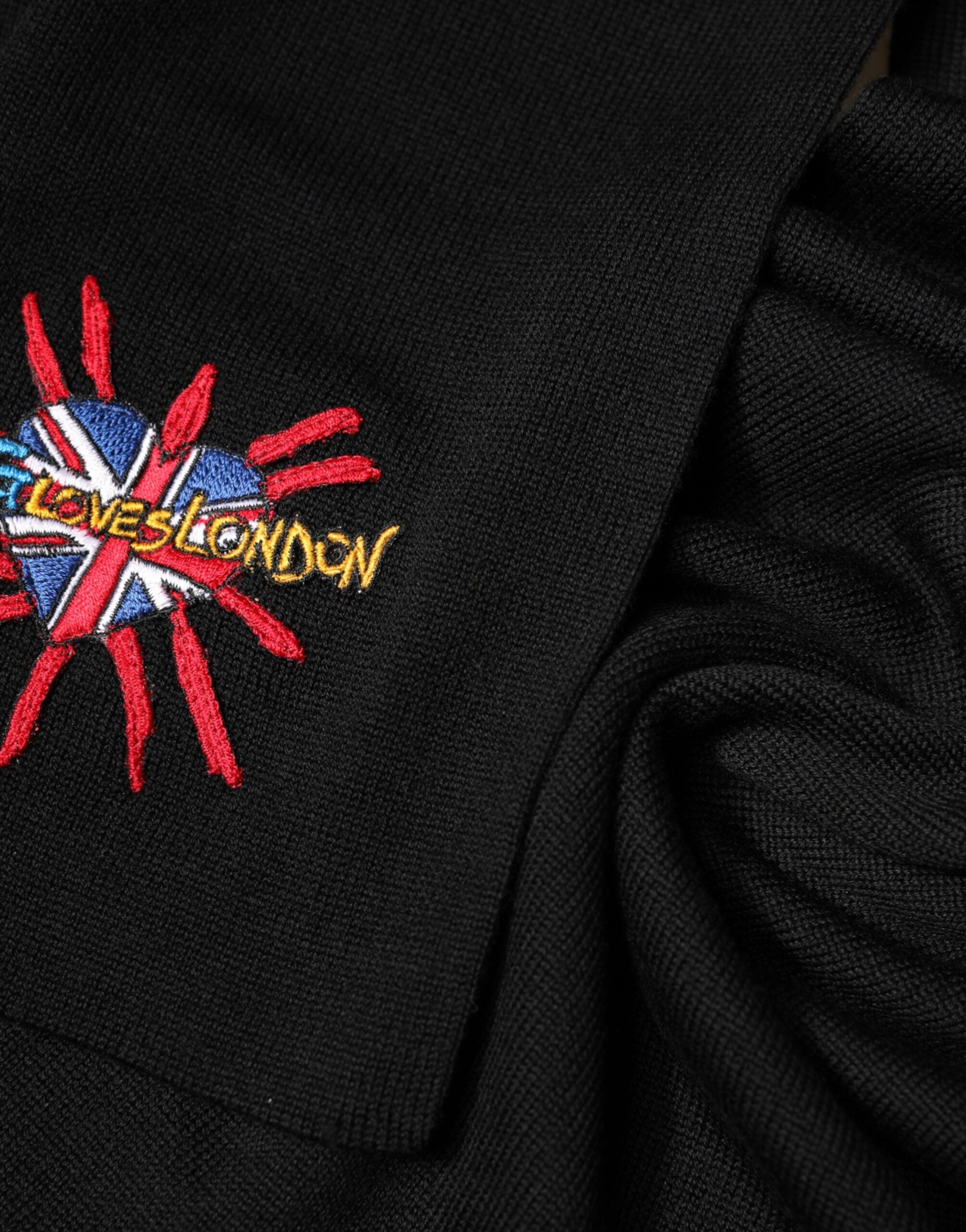 Dolce & Gabbana Blue Wool Scarf DG Loves London for the Neck-4