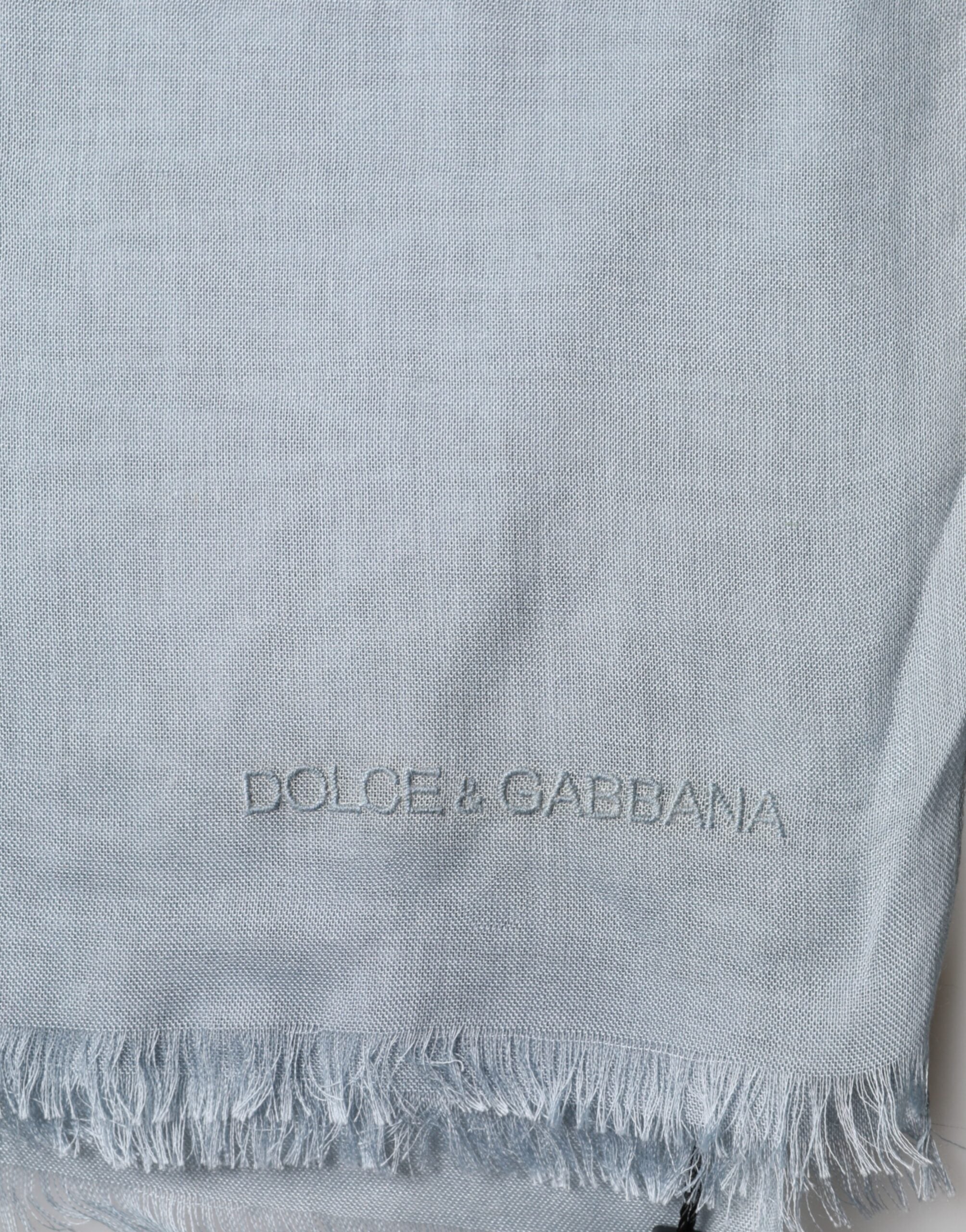 Dolce & Gabbana Hellblauer Kaschmir-Strickschal-4